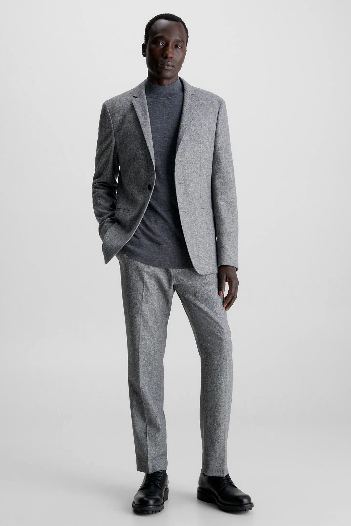 Мужские серые шерстяные брюки TWO TONE FLANNEL 2