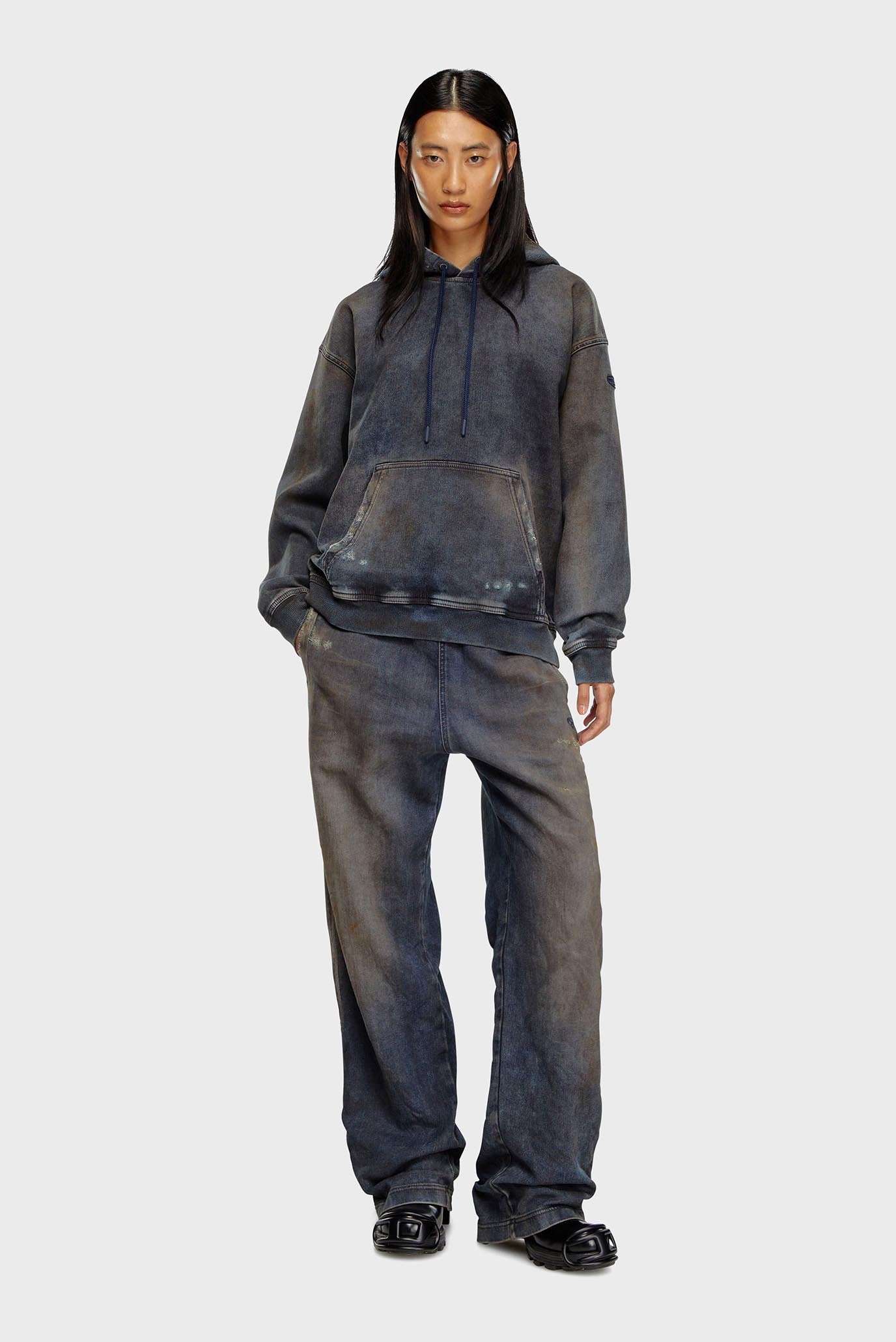 Синее худи D-UM-RIB TRACK FELPA (унисекс) 6