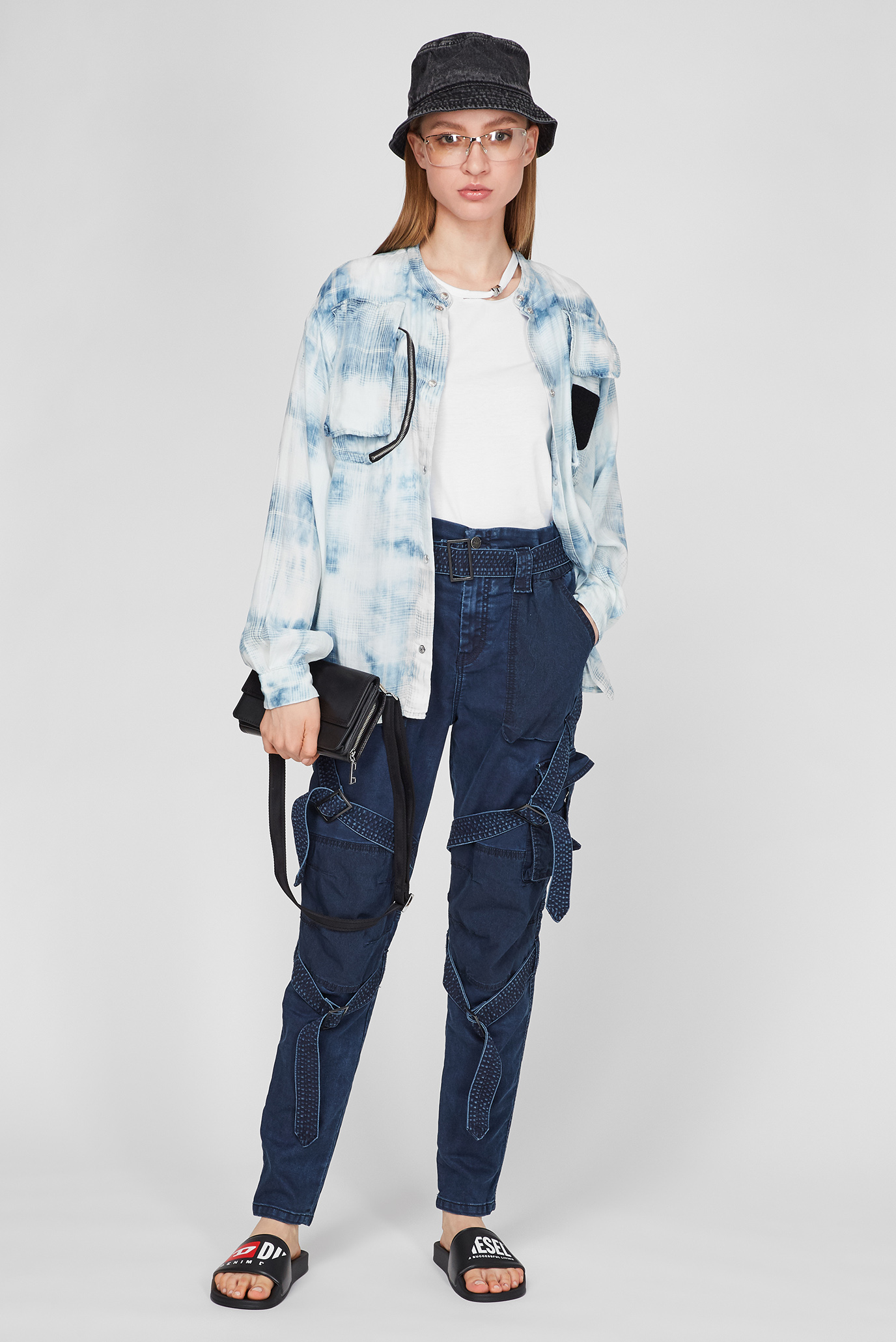 Женская голубая рубашка C-OVER 5