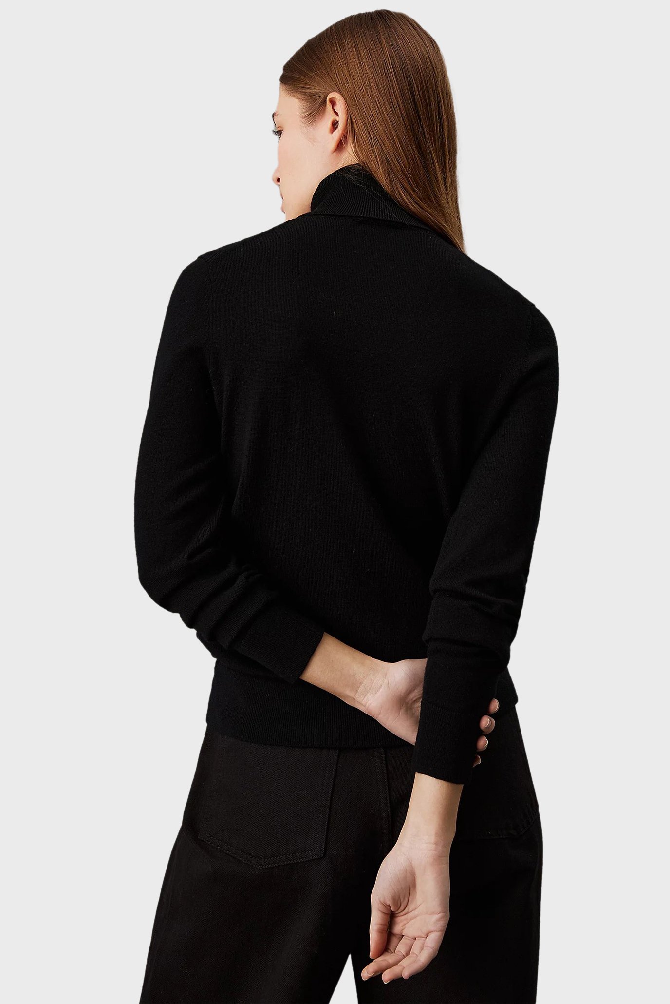 Женский черный шерстяной гольф MERINO WOOL ROLL-NECK SWEATER 3