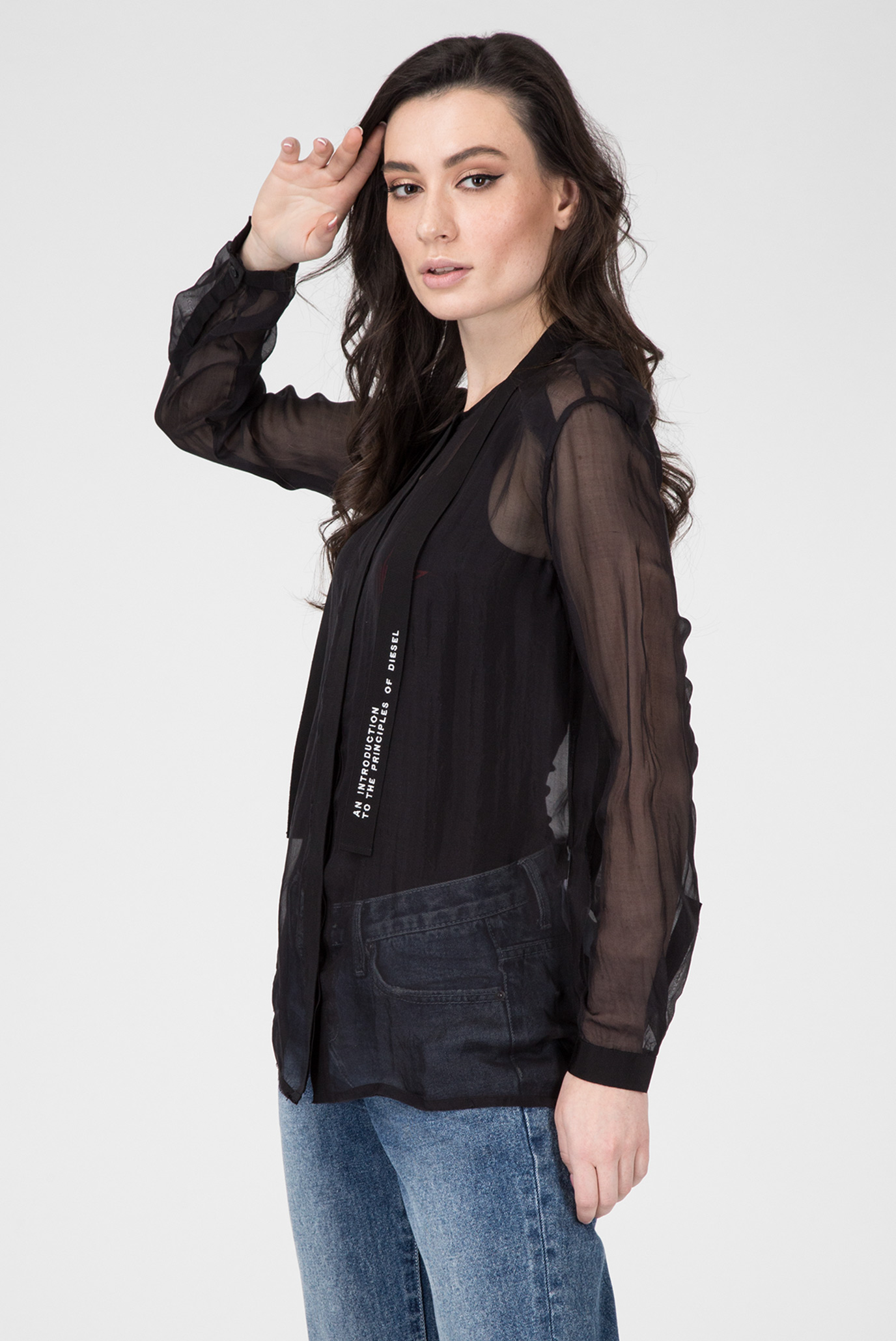 Женская черная блуза C-SAKURA-A 8