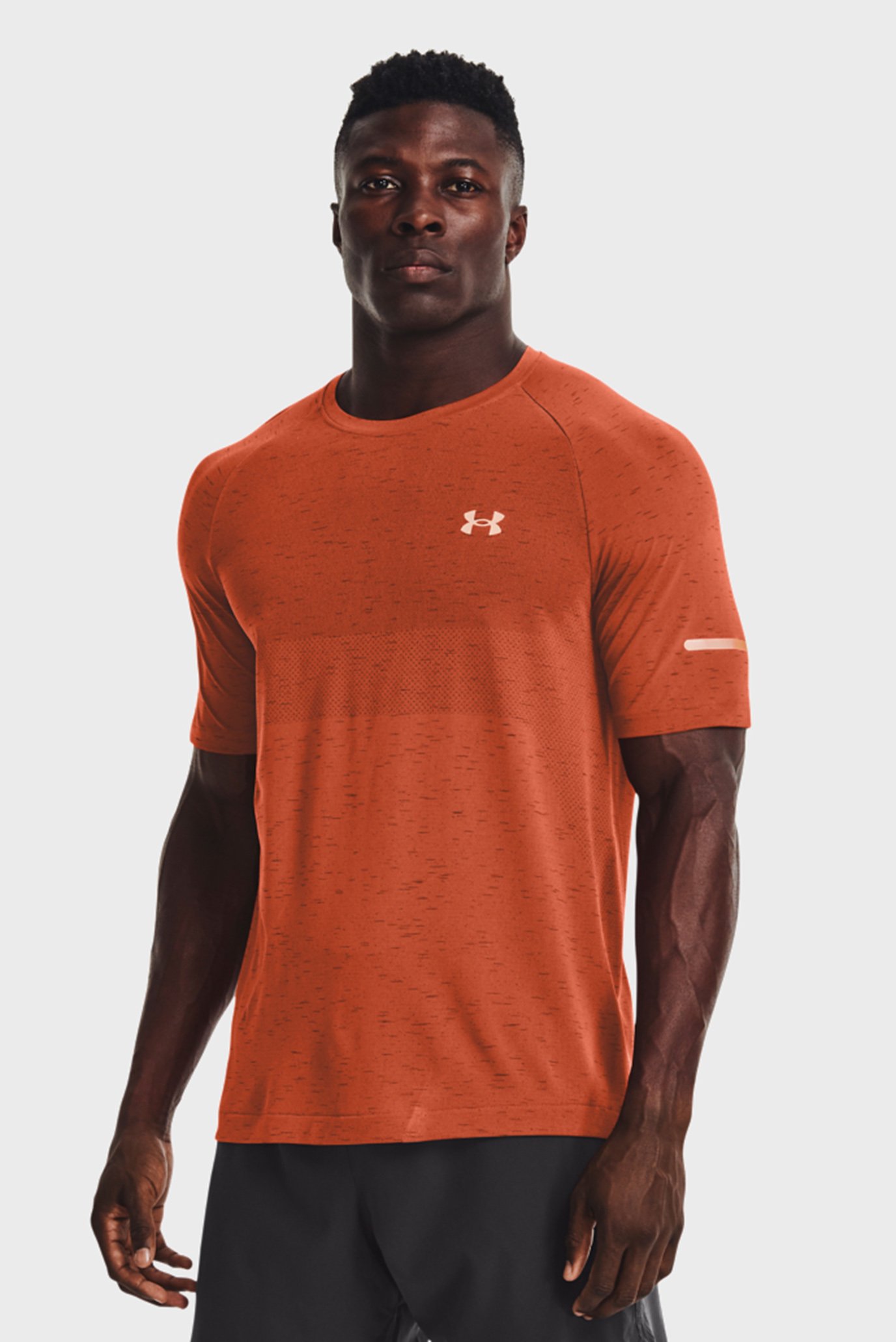 Мужская оранжевая футболка UA Seamless Run SS 1