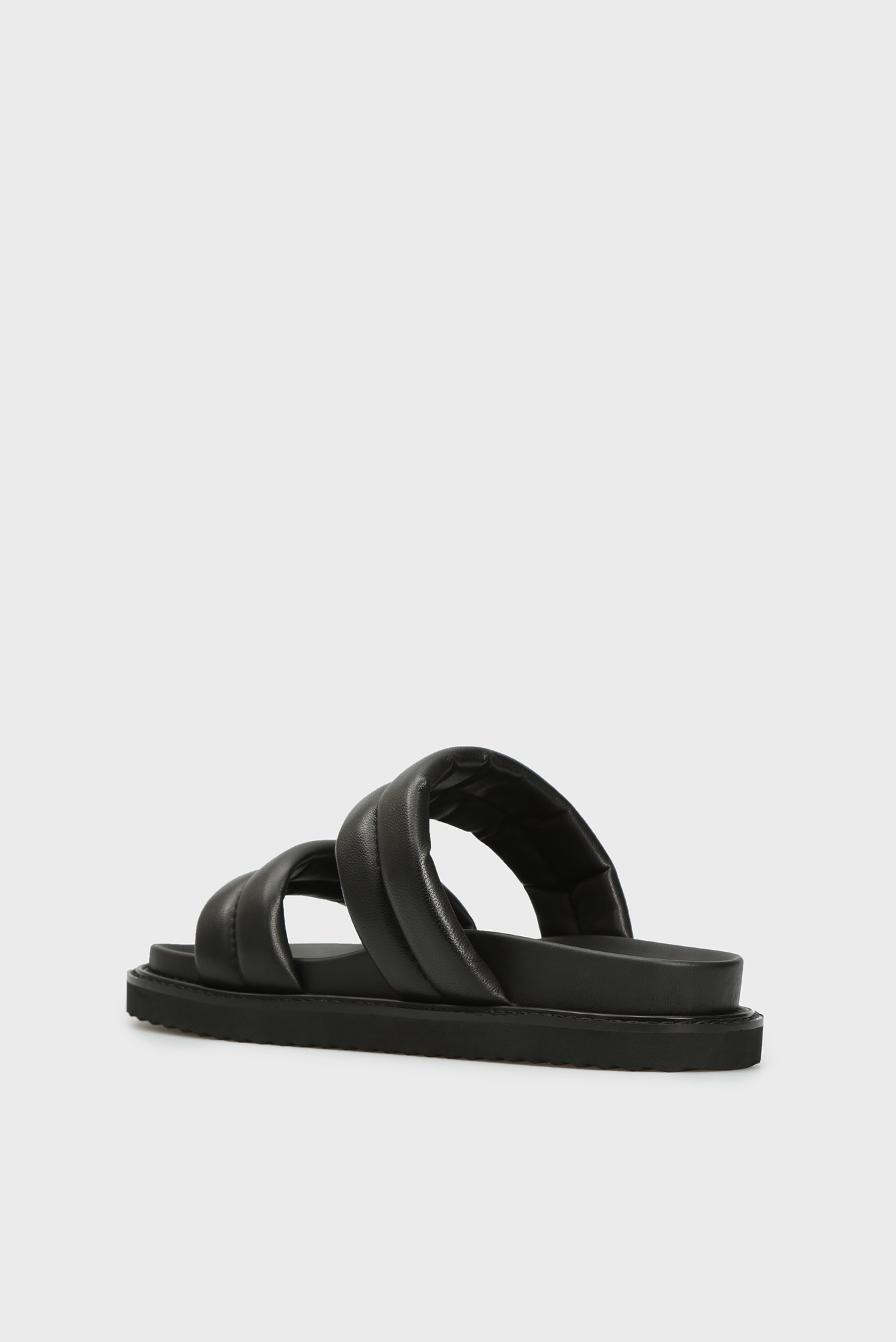 Женские черные кожаные слайдеры Toscana 9