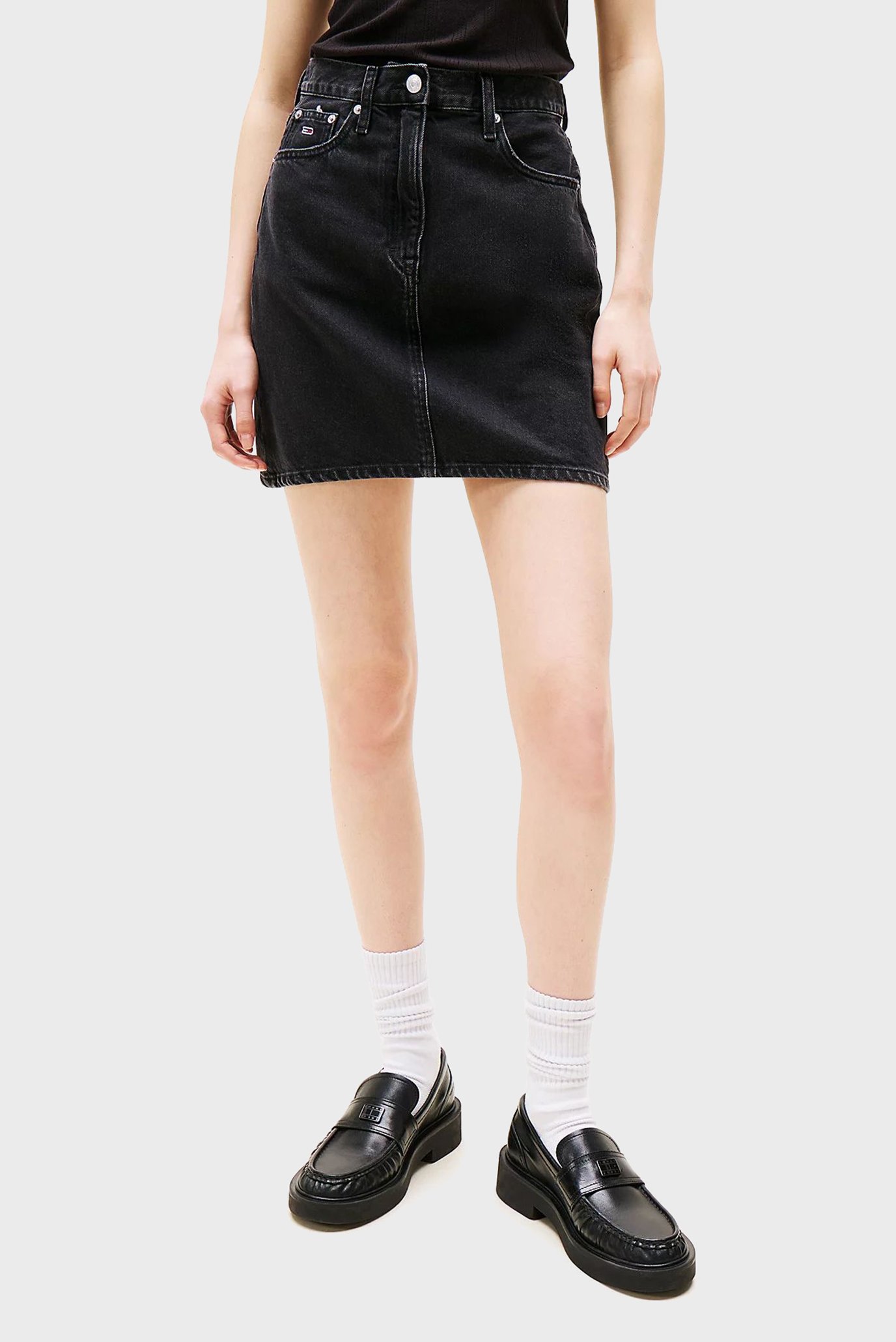 Женская черная джинсовая юбка MOM SKIRT BI8080 1