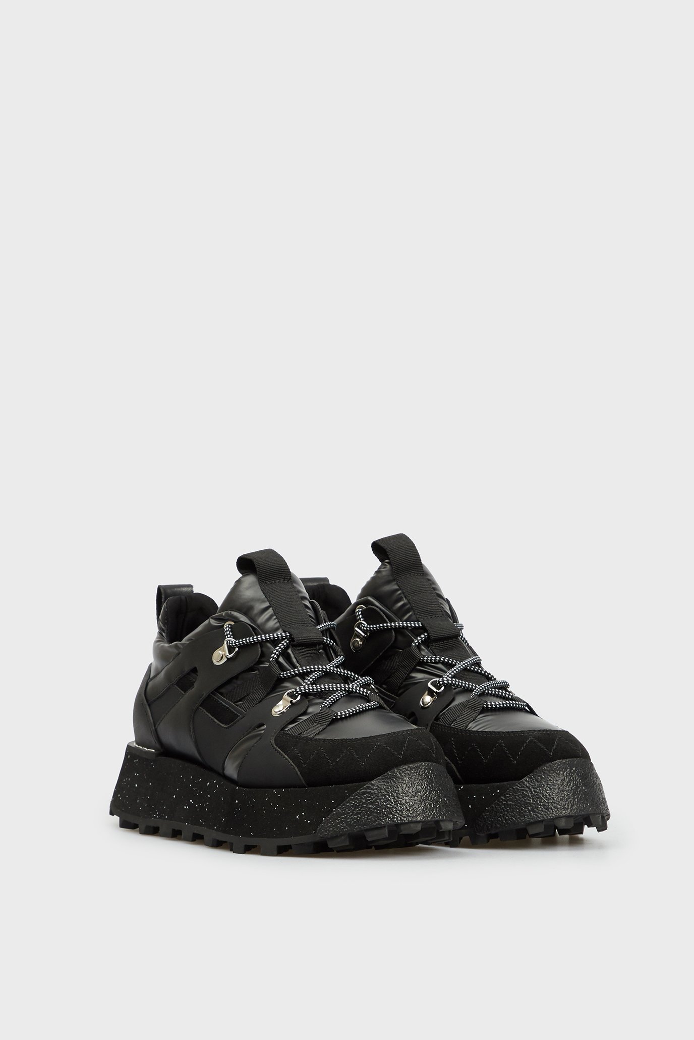 Женские черные кожаные кроссовки Kaja 3