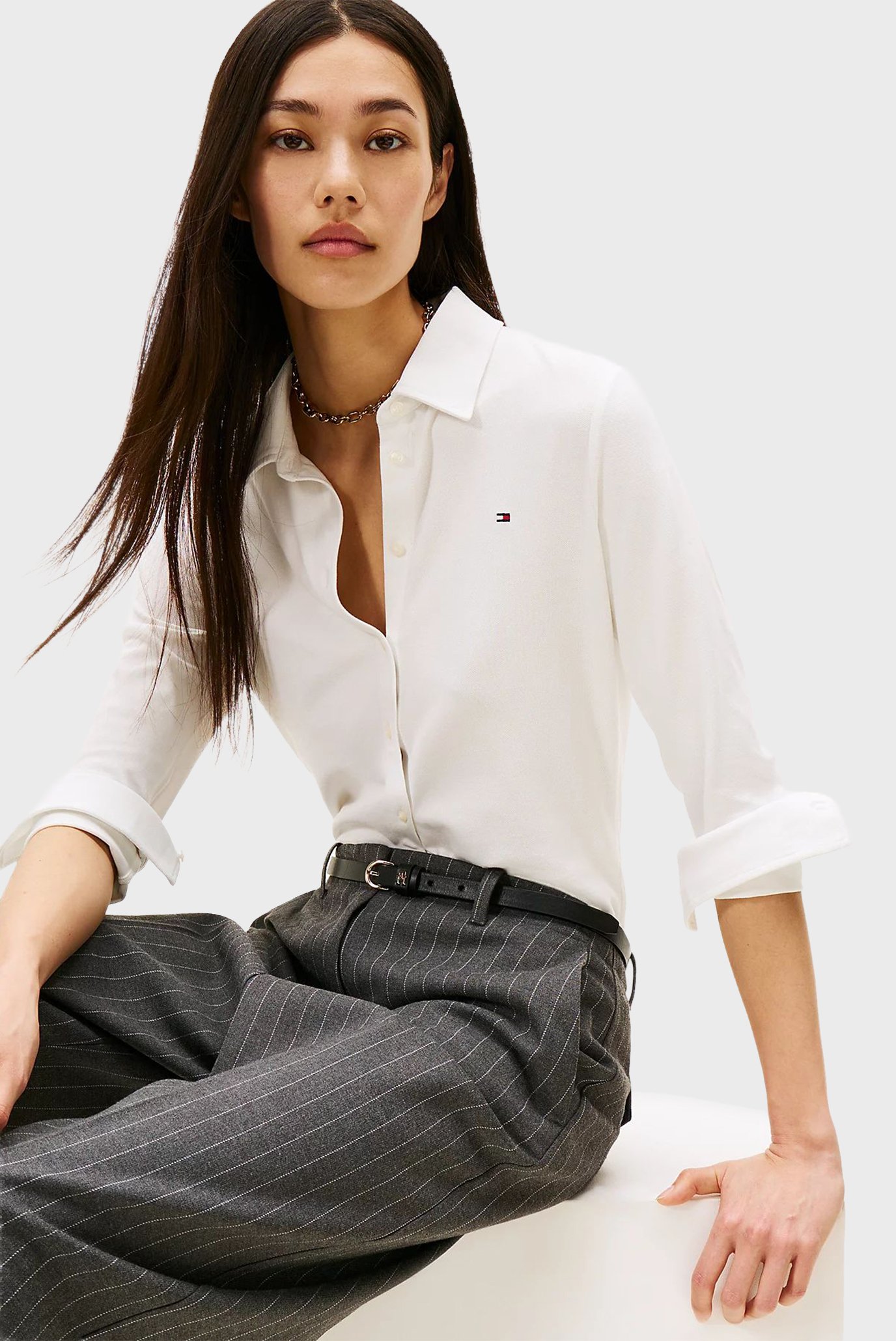 Рубашка/1985 SLIM PIQUE LS SHIRT 4