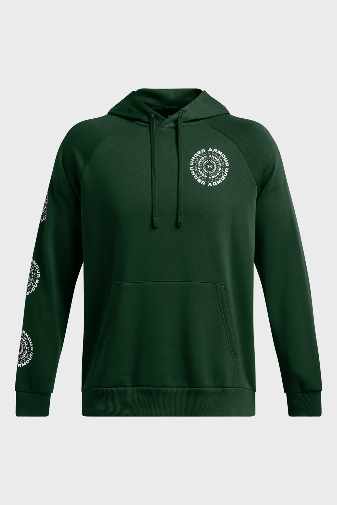 Мужское зеленое худи UA Rival Fleece HBR Logo HD 4