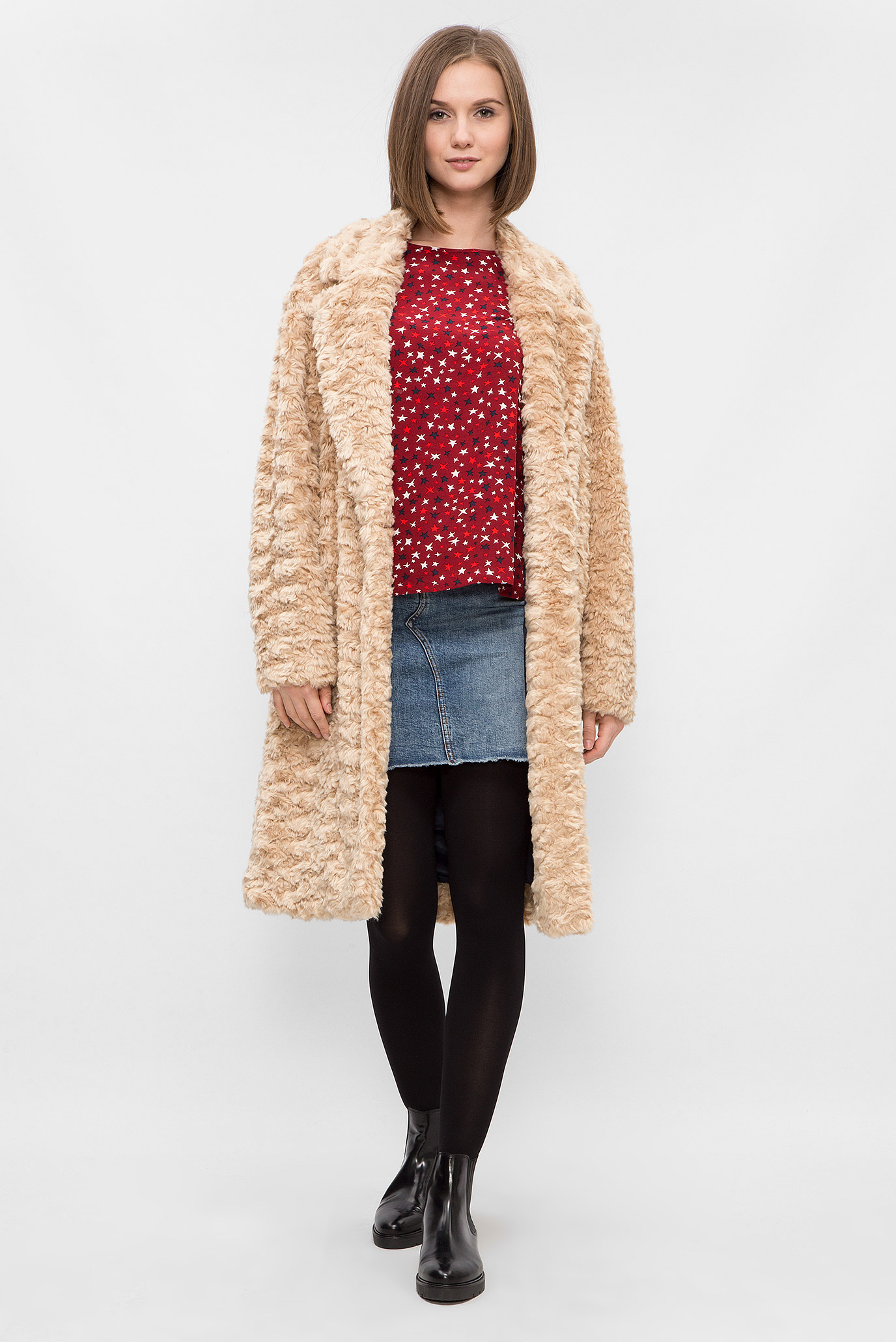 Женская бордовая блуза с принтом 10