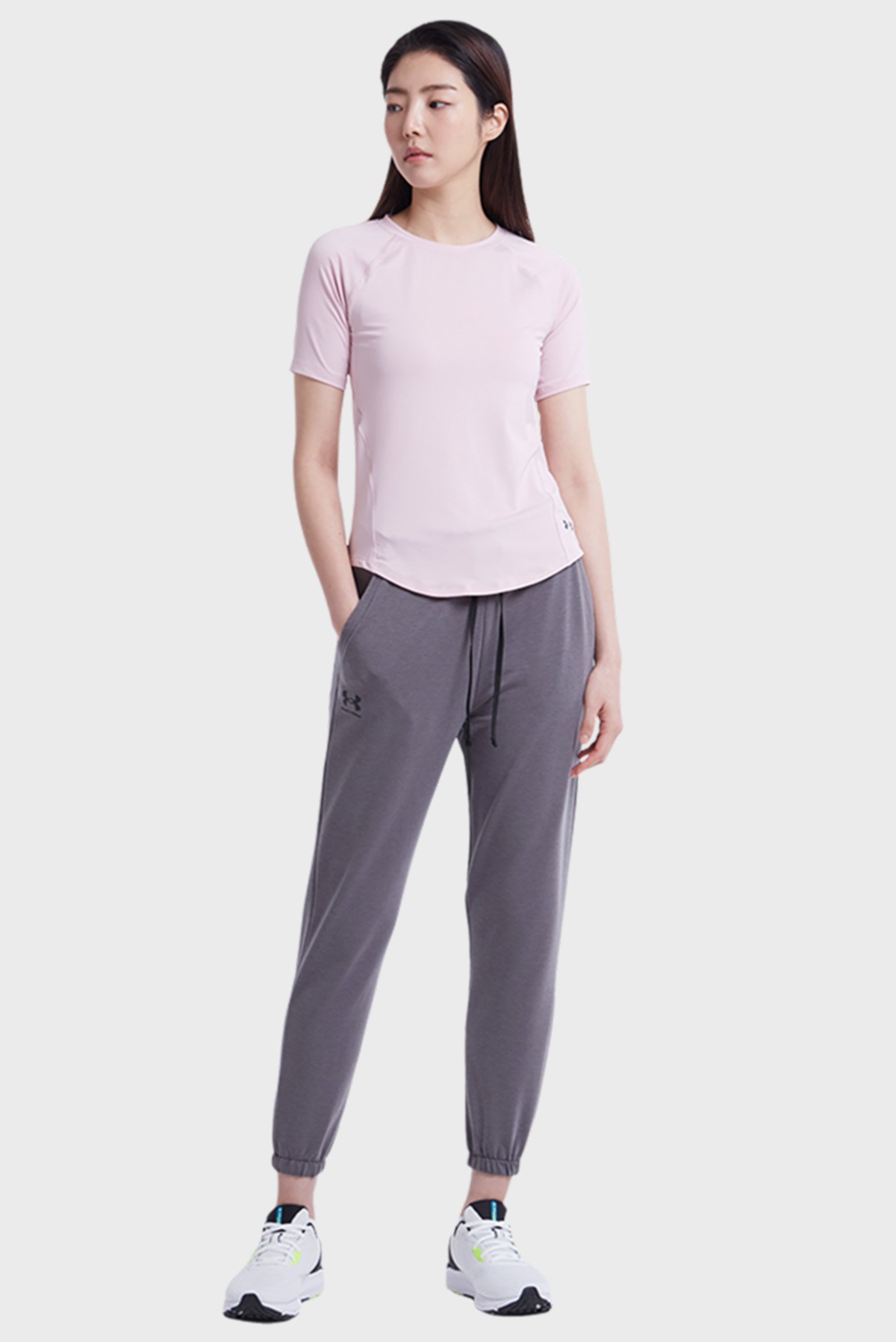 Женская розовая футболка UA Rush SS 2