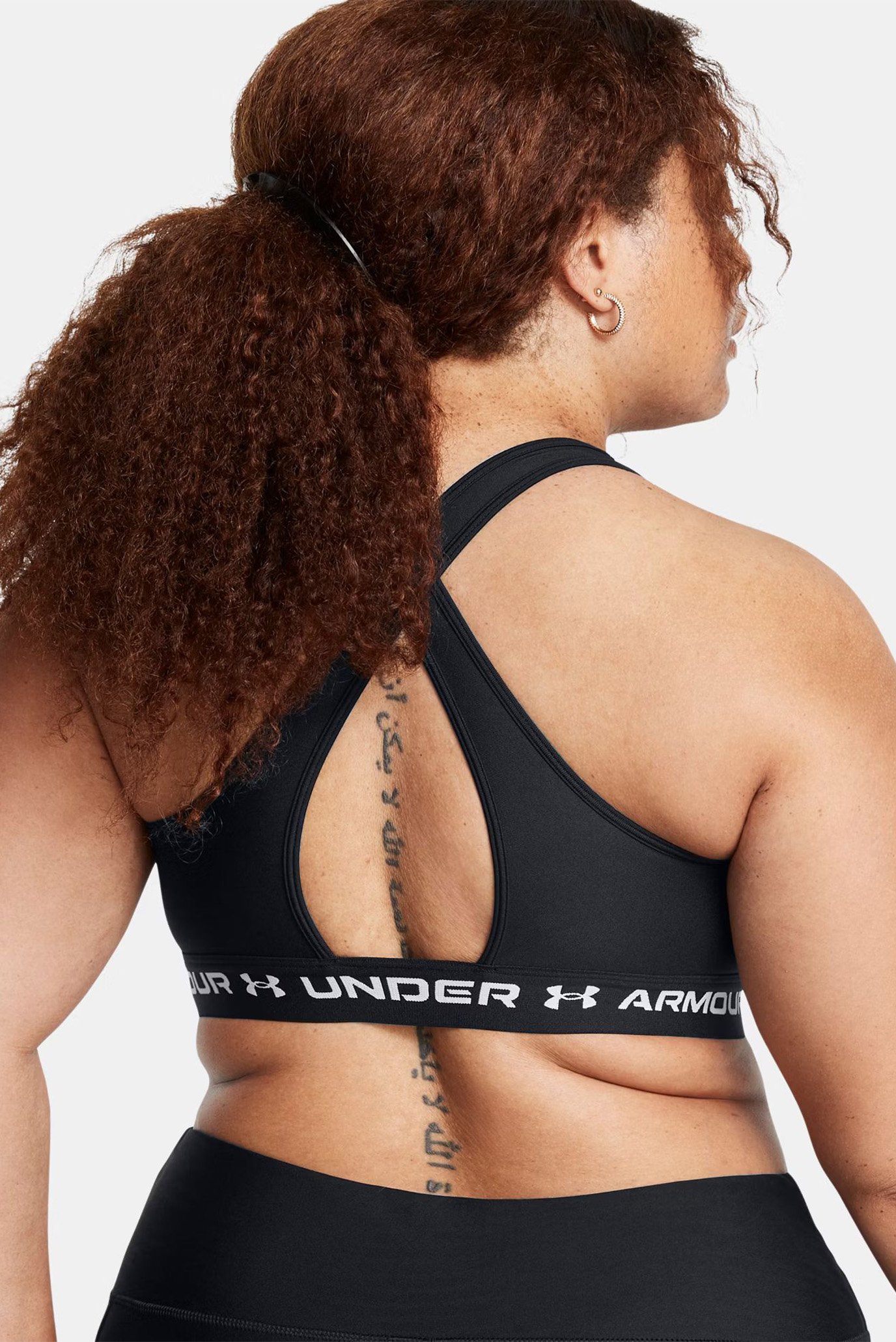 Женский черный топ UA Crossback Mid Bra 8