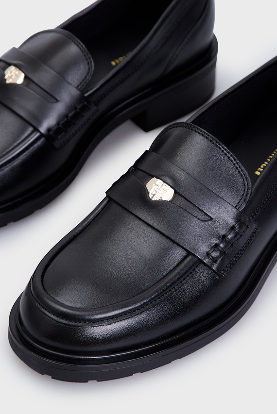 Женские черные кожаные лоферы TH PENNY LOAFER