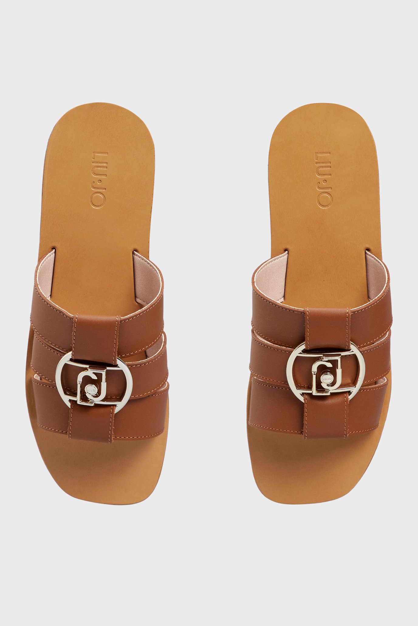 Женские коричневые кожаные слайдеры SABA 8 4