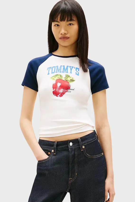 Футболка TJW SLIM TOMMY MARKET RAGLAN Tommy Jeans