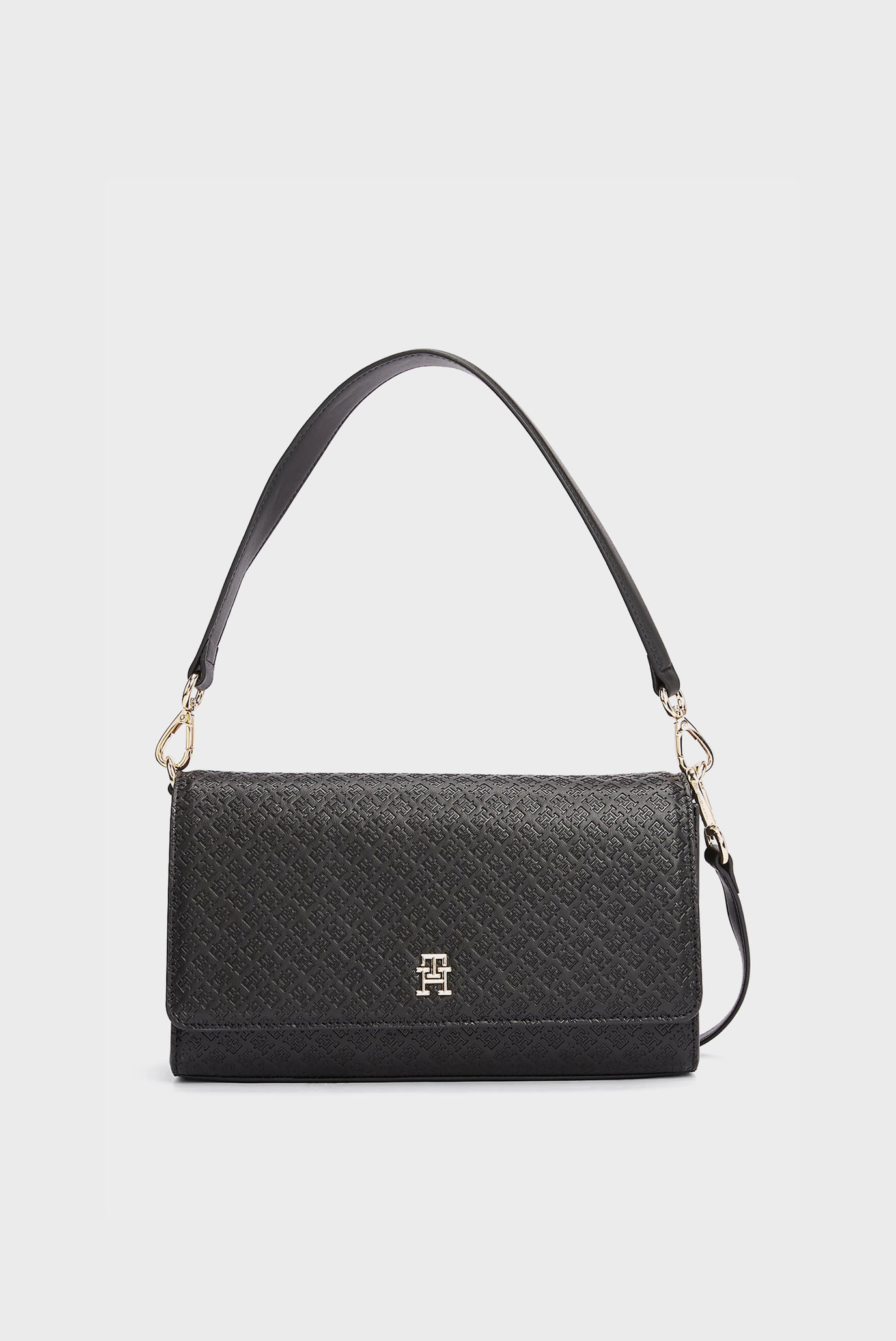 Женская черная сумка с узором TH ETERNITY SHOULDER BAG MONO 1