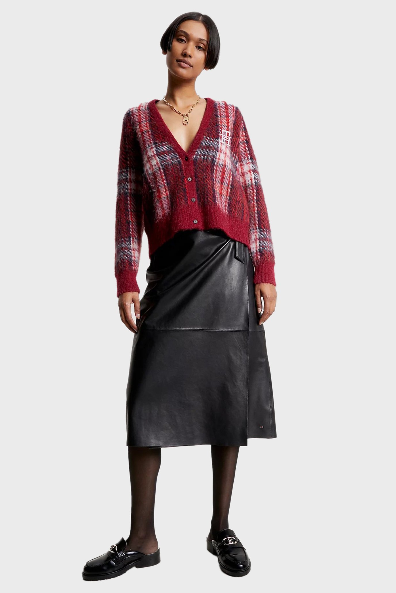 Кардиган IMD TARTAN CHECK CROP V-NK CARDI 2