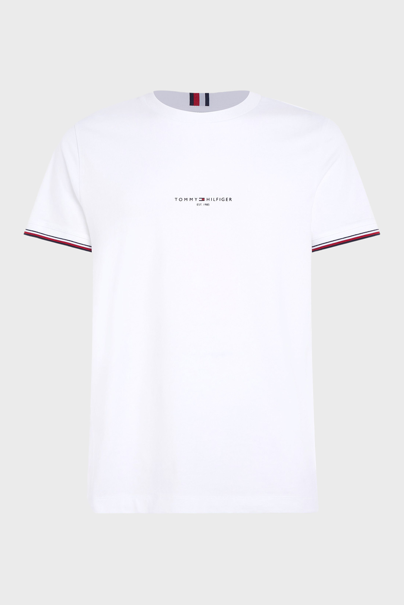 Мужская белая футболка TOMMY LOGO TIPPED TEE 2