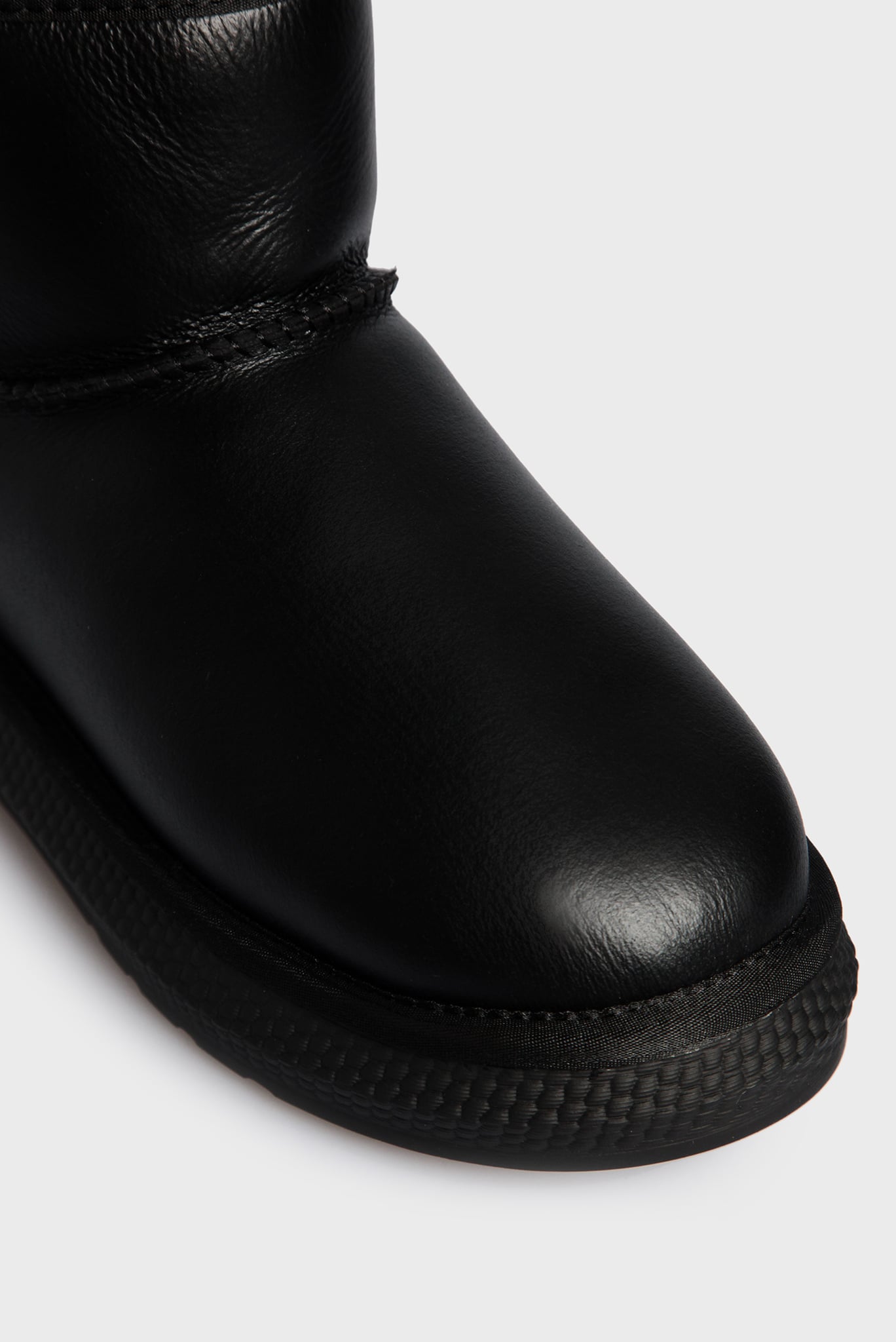 Женские черные кожаные угги 5