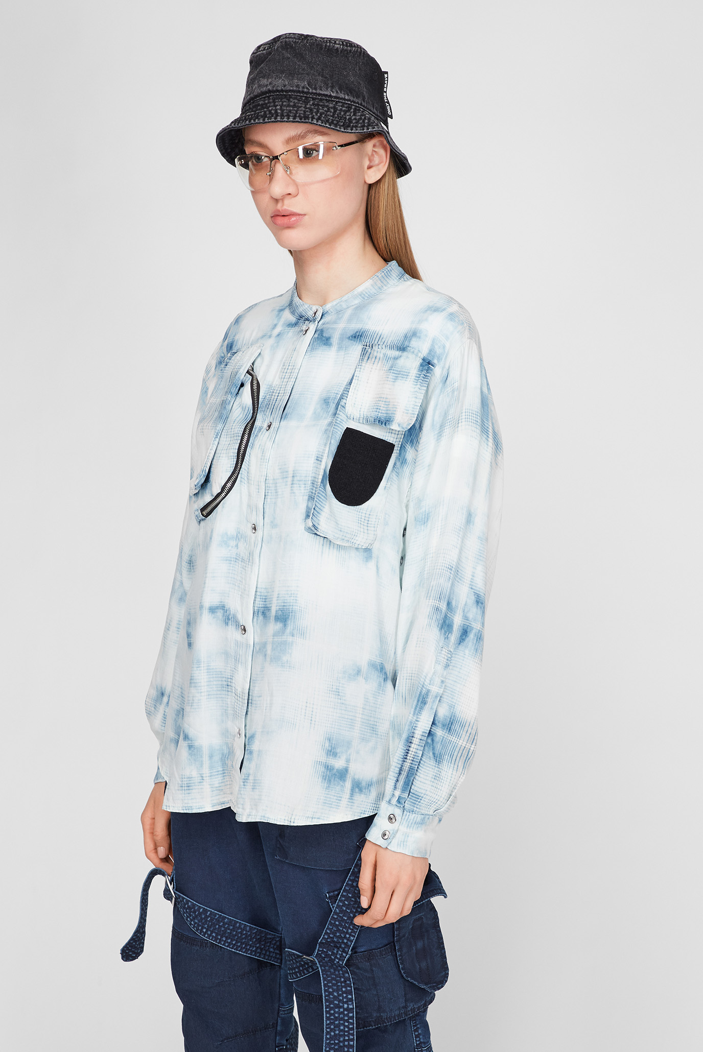 Женская голубая рубашка C-OVER 3