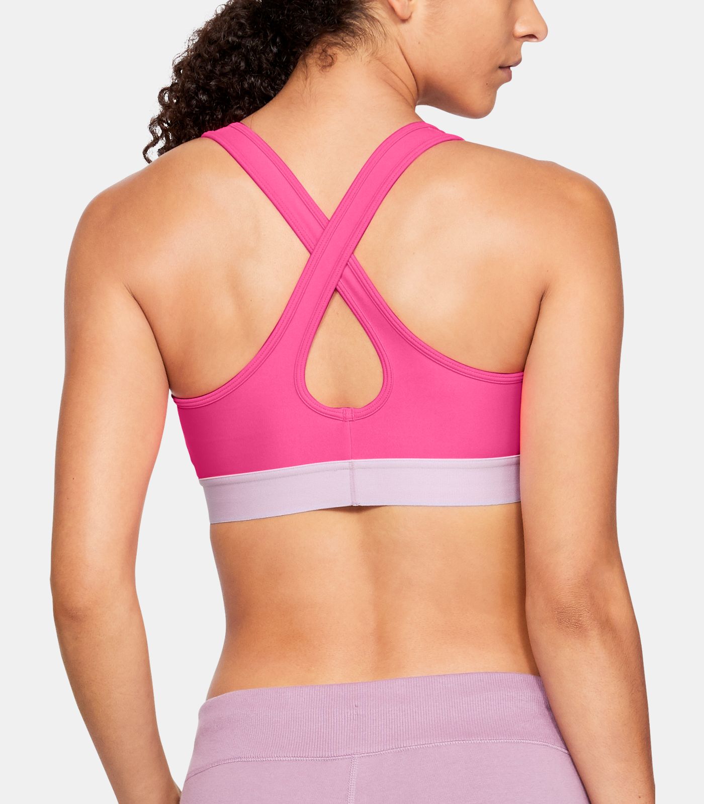 Женский розовый топ Armour Mid Crossback Bra 6