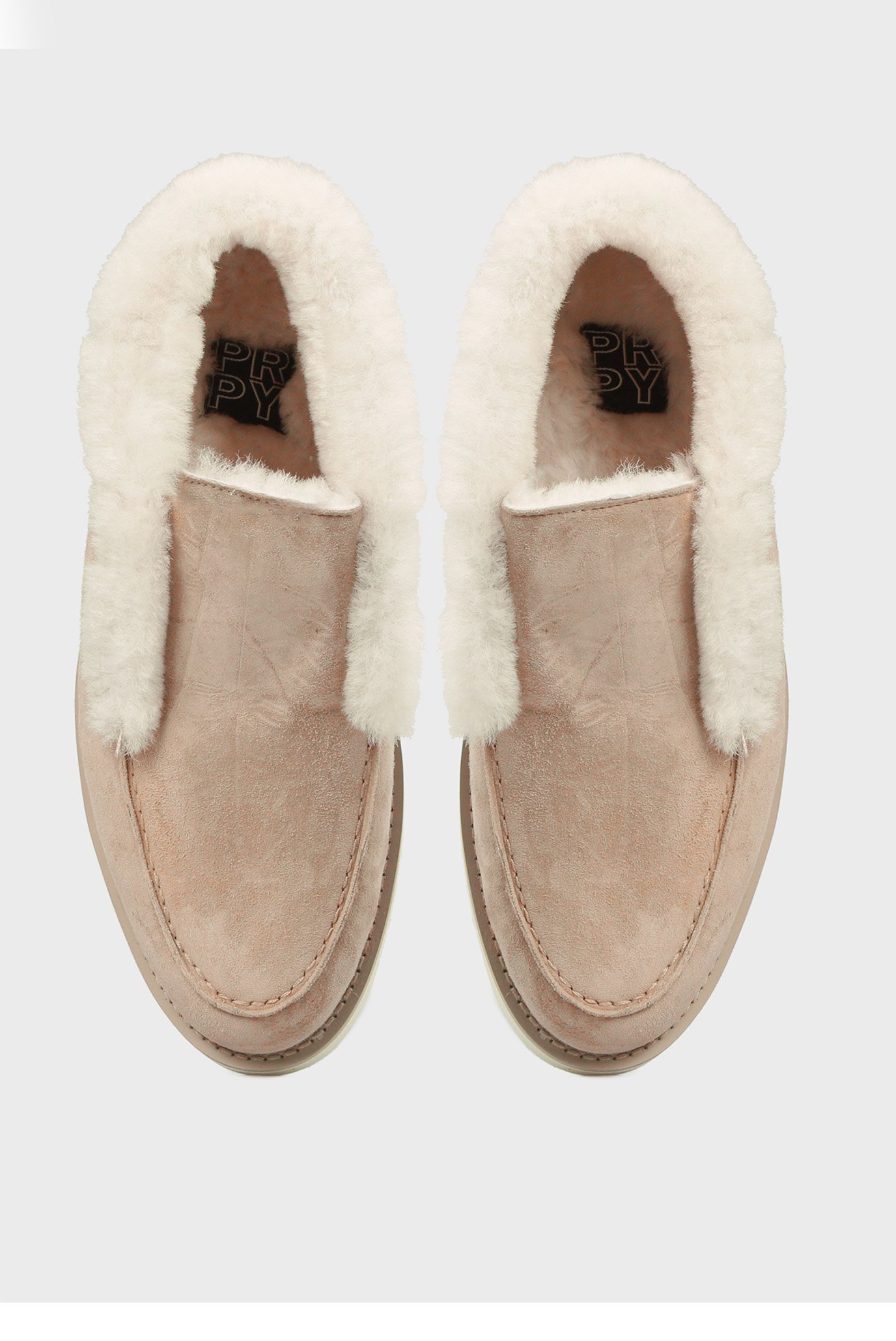 Женские бежевые замшевые лоферыPRPY Женские бежевые замшевые лоферы 9