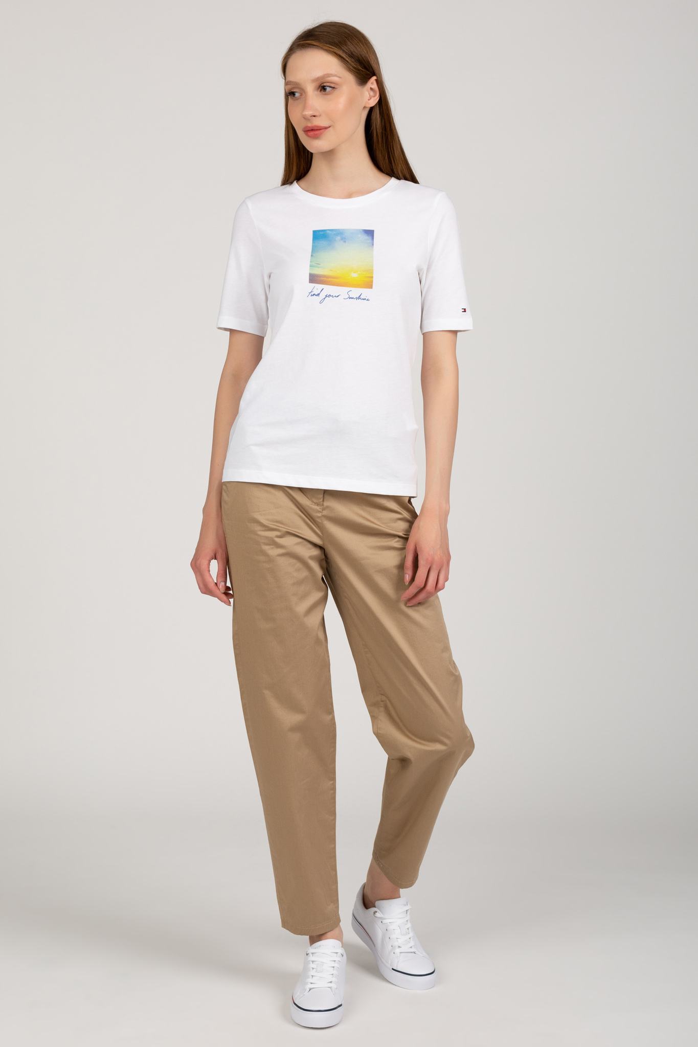 Женская белая футболка REGULAR PHOTOPRINT C-NK TEE 5
