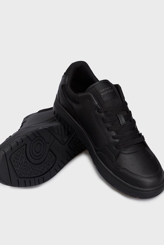 Мужские черные кожаные сникерcы TH BASKET CORE LEATHER ESS