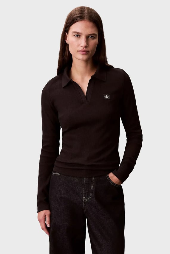 Лонгслив LS WOVEN LABEL 2X2 RIB JOHNNY CO Calvin Klein Jeans