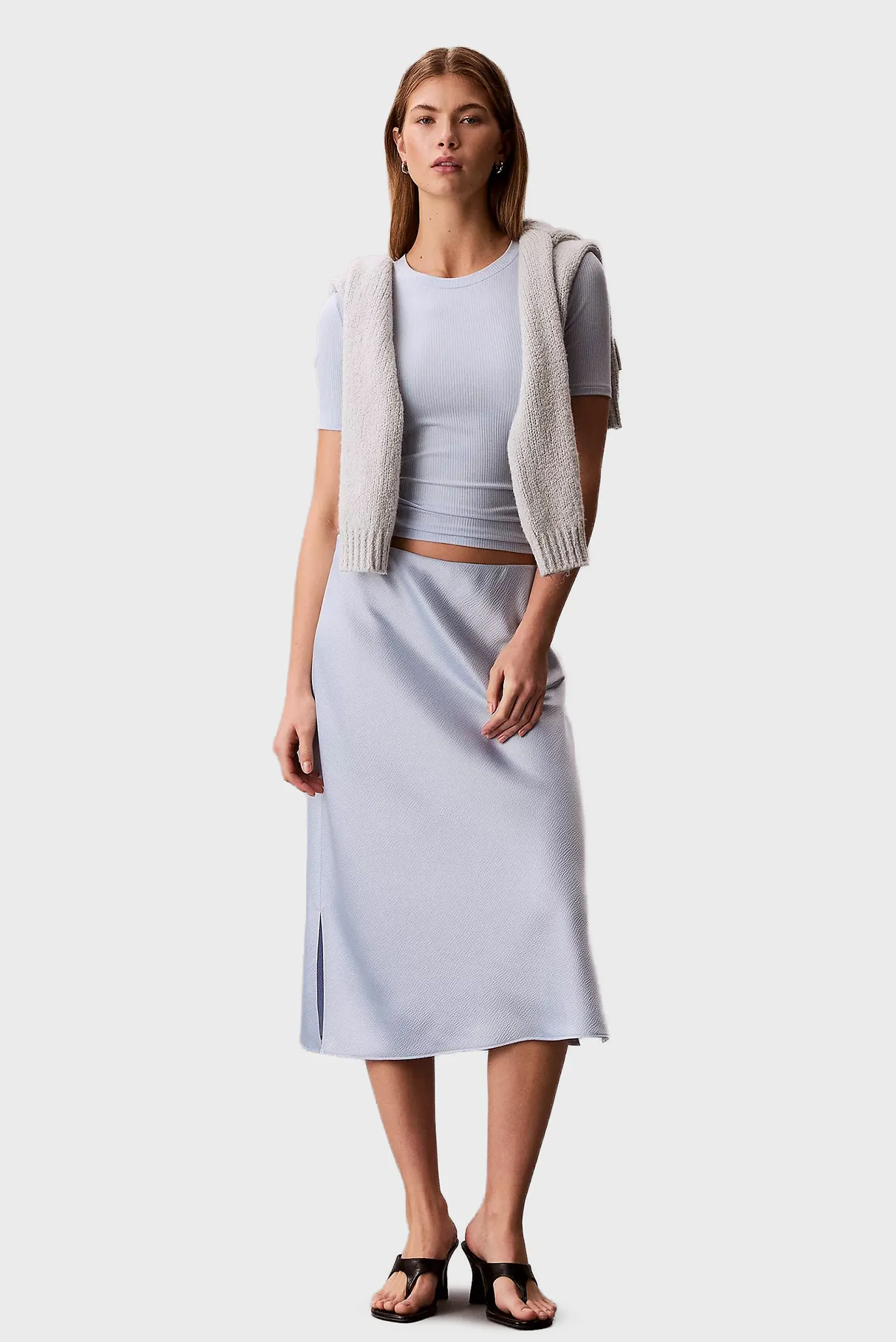 Юбка HAMMERED SATIN MIDI SKIRT W  SLI 2