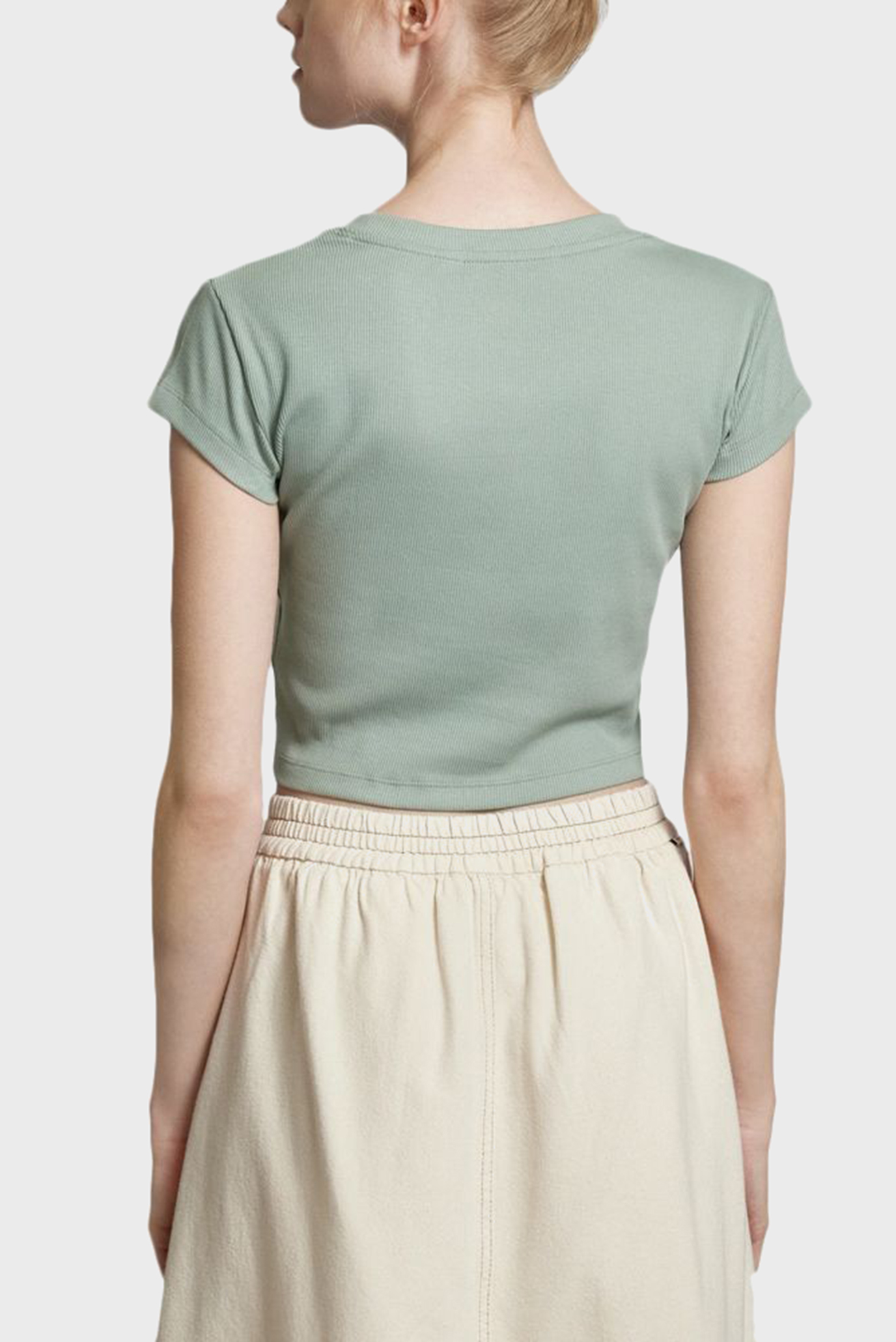 Футболка WOVEN LABEL RIB BABY TEECalvin Klein Jeans Футболка WOVEN LABEL RIB BABY TEE 2