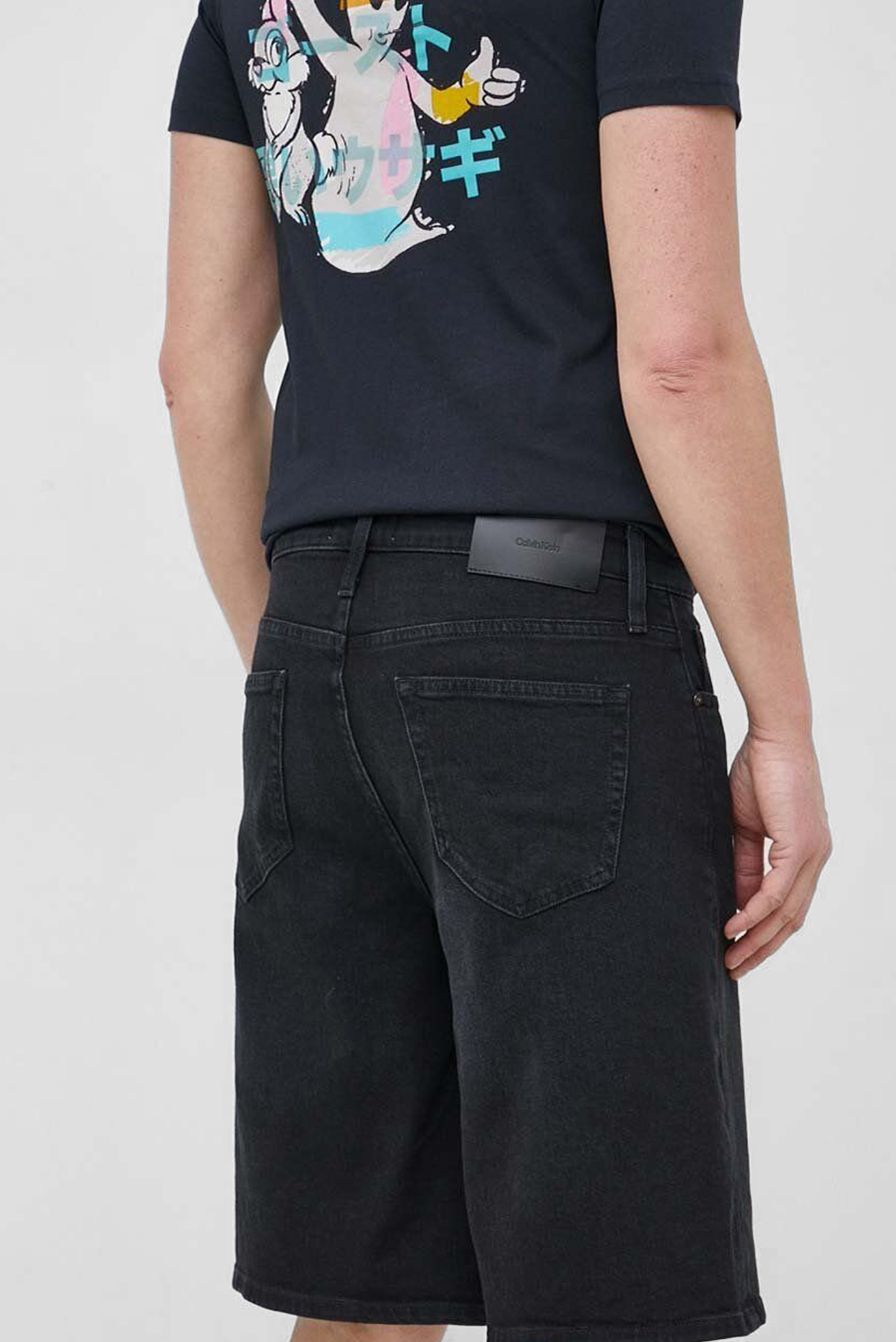 Мужские черные джинсовые шорты 2