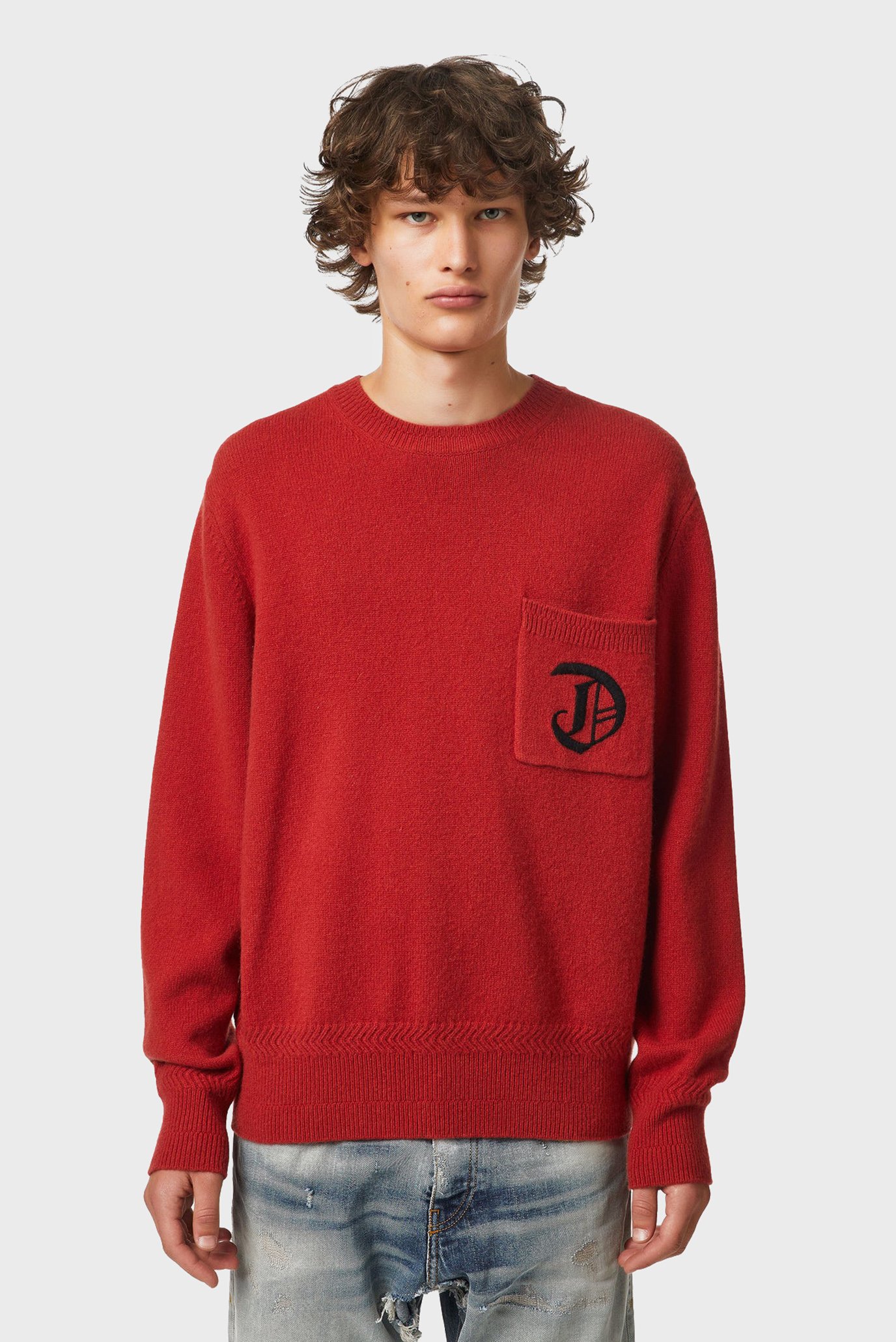 Мужской красный шерстяной свитер K-BOSTON 1