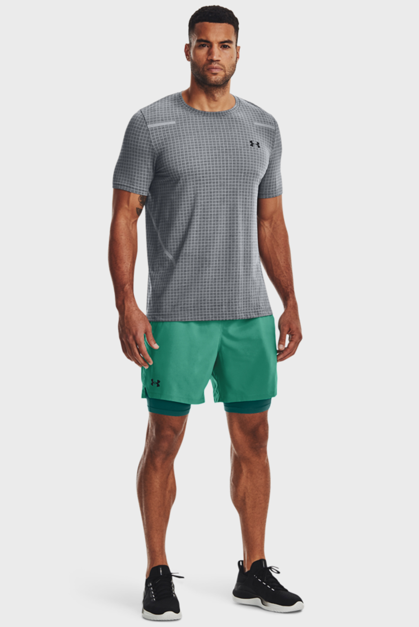 Мужская серая футболка в клетку UA Seamless Grid SS 10