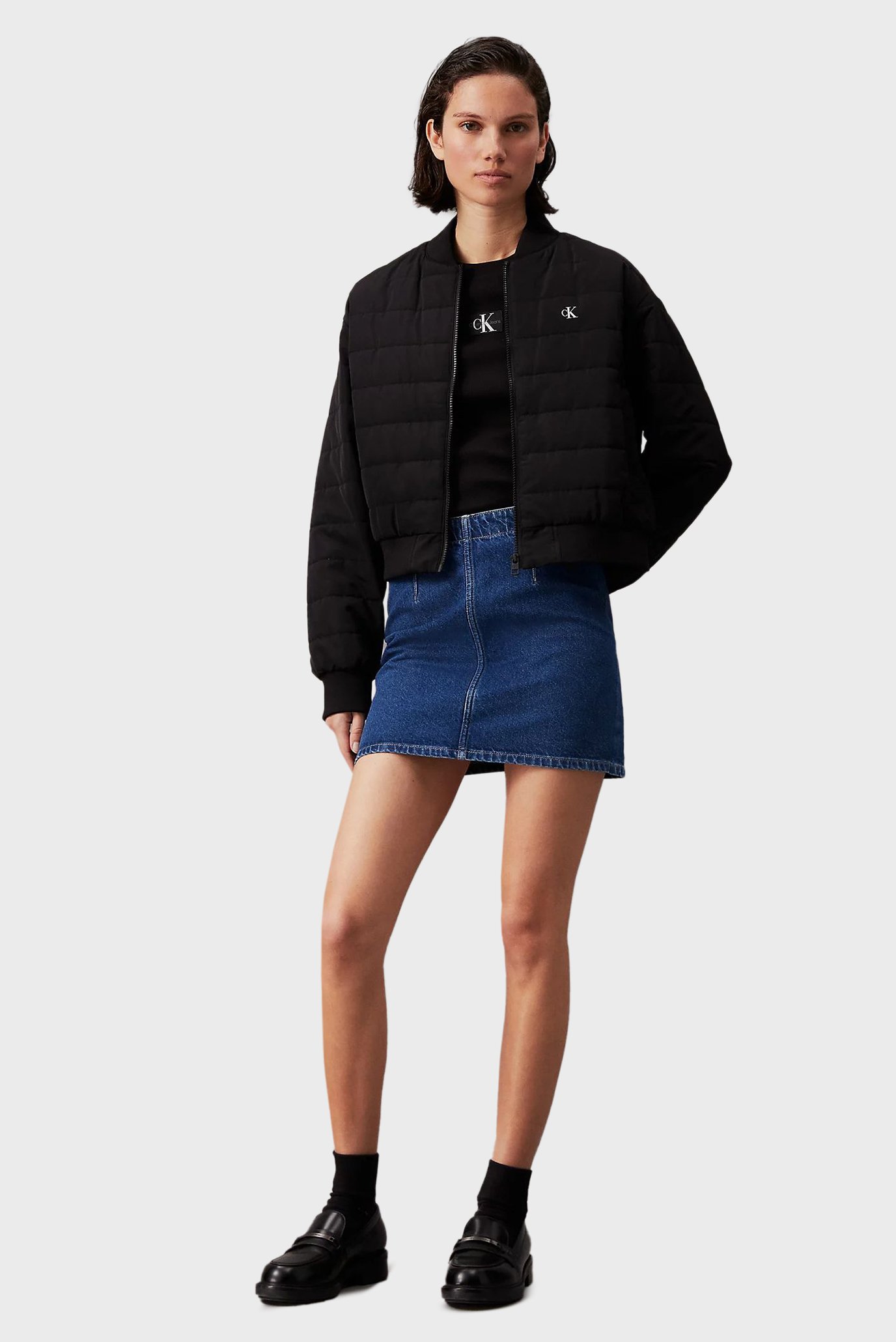 Женский черный бомбер QUILTED BOMBER 5