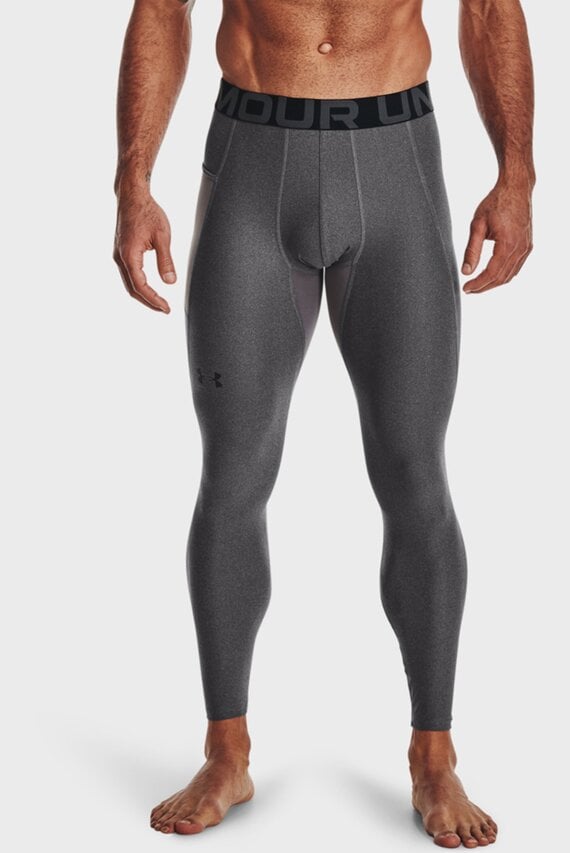 Мужские серые тайтсы UA HG Armour Leggings