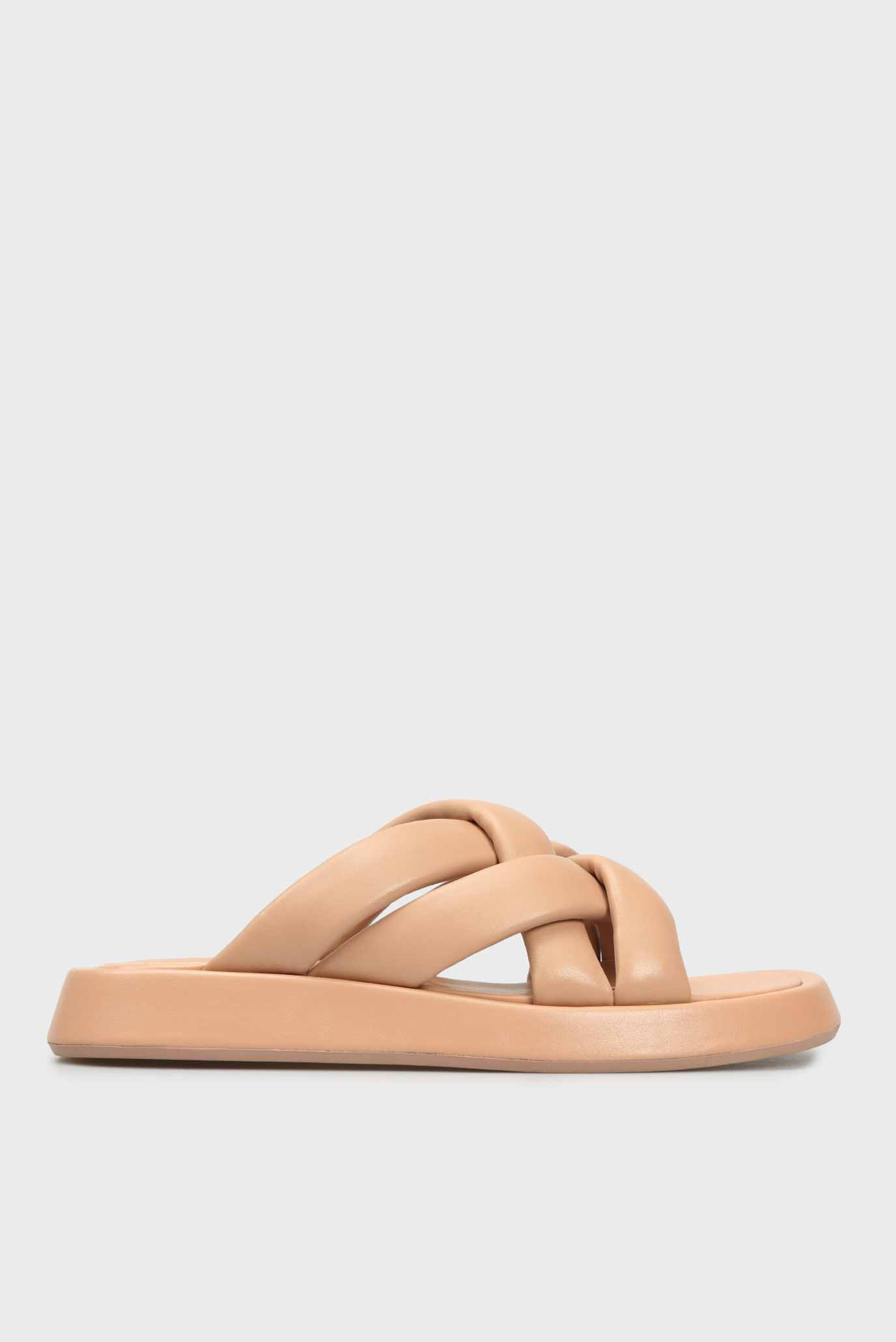 Женские бежевые кожаные слайдеры Campania 6