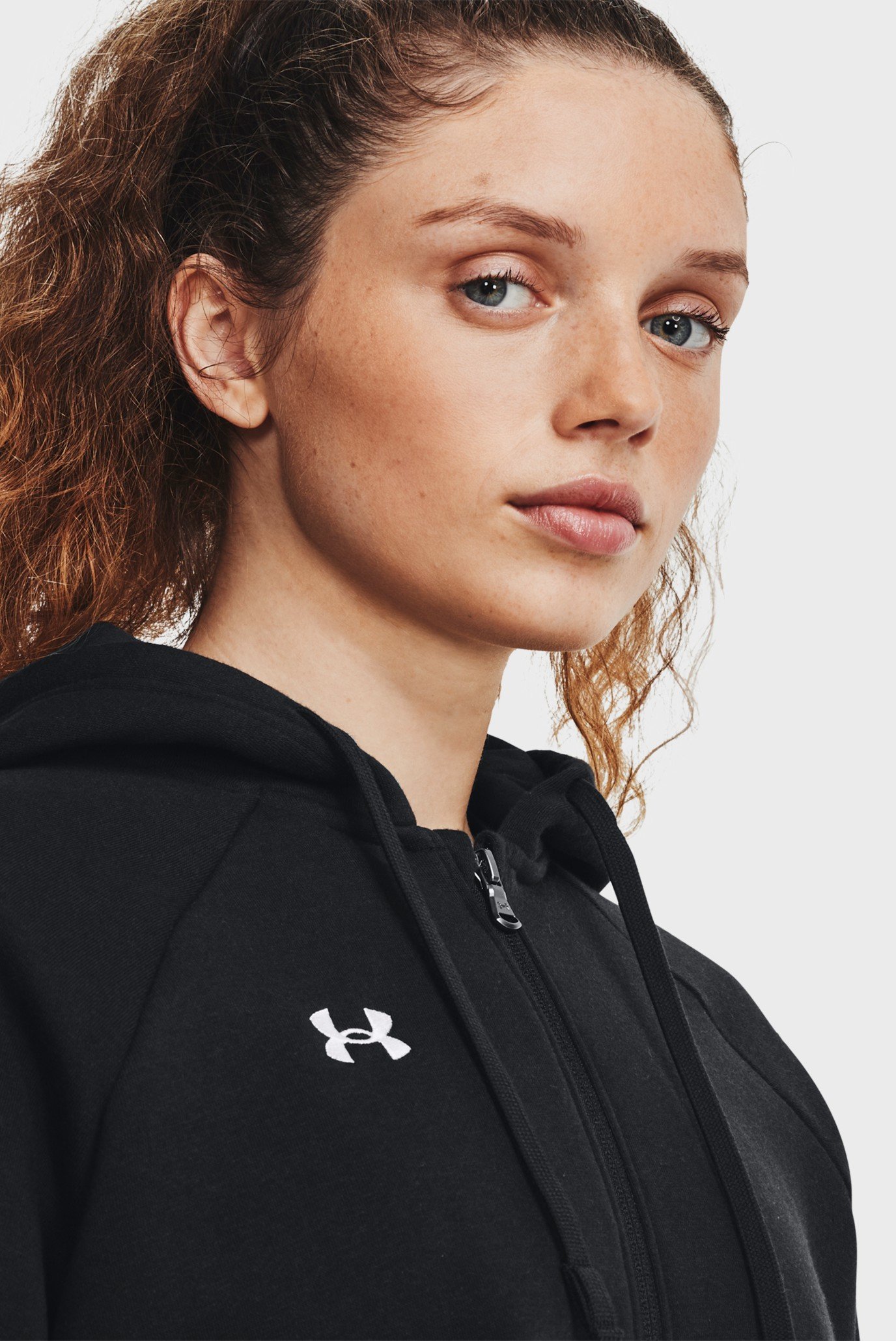 Женское черное худи UA Rival Fleece FZ Hoodie 4