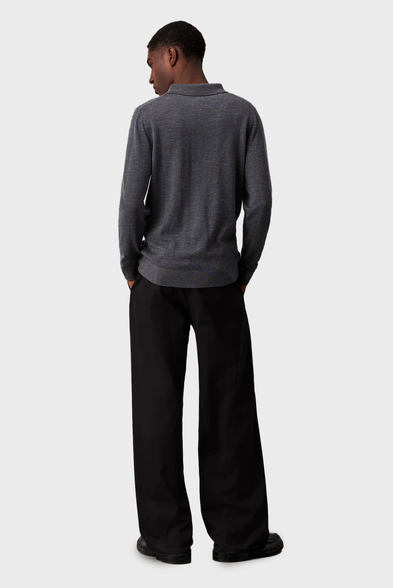 Мужское серое шерстяное поло MERINO RWS POLO 3