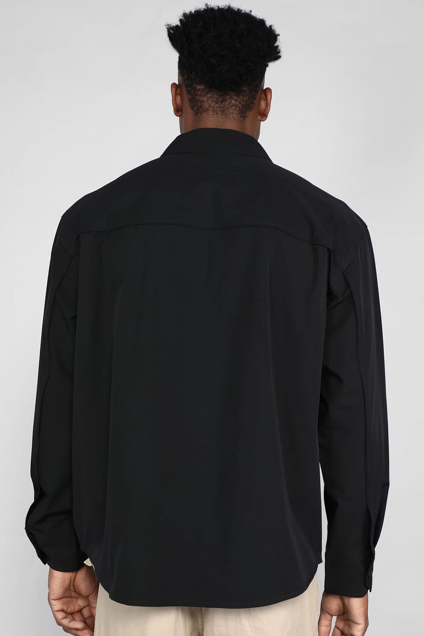 Мужская черная рубашка PREMIUM ESSENTIALS ZIP OVERSHIRT 3