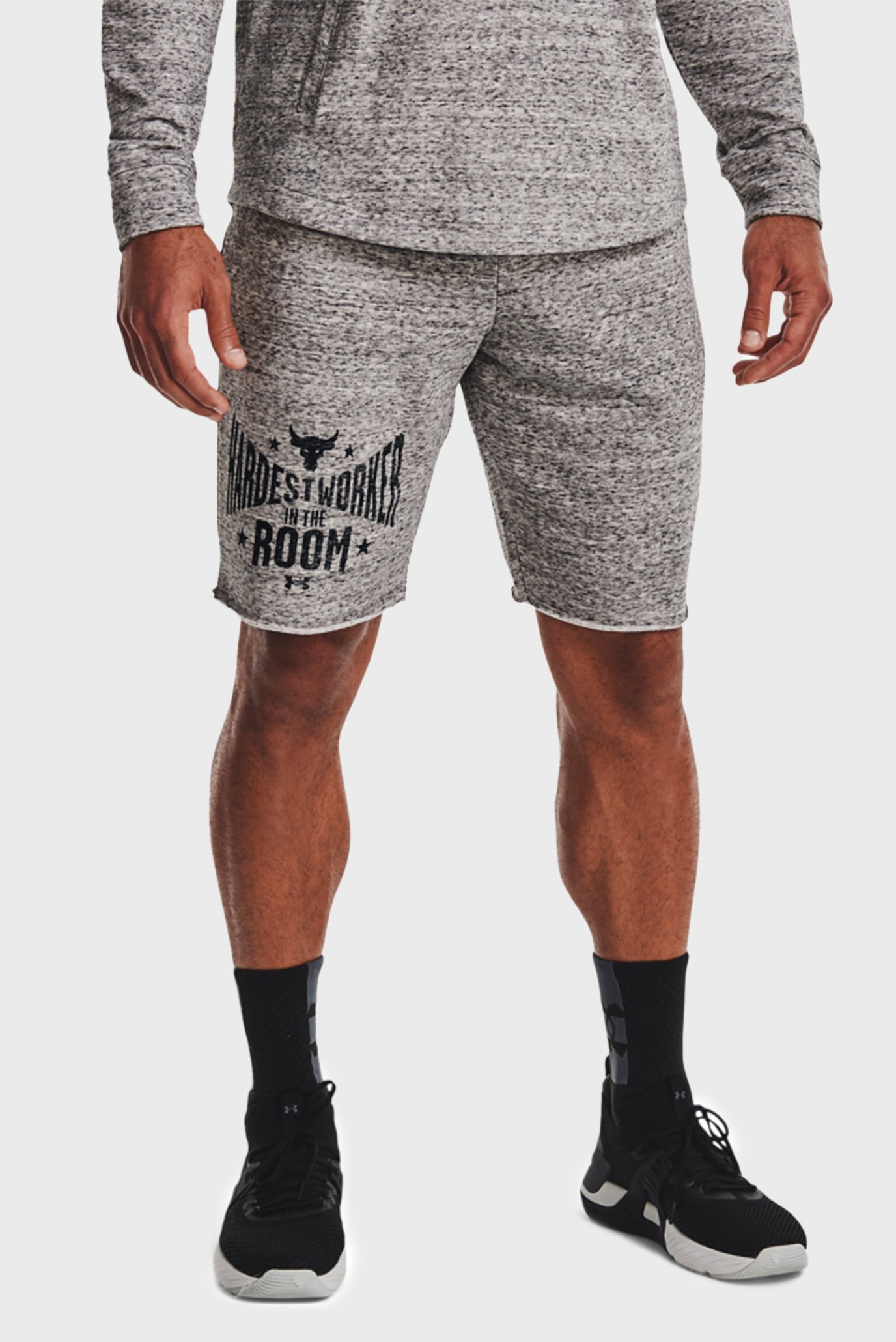 Мужские серые шорты UA Pjt Rock Terry Shorts 1