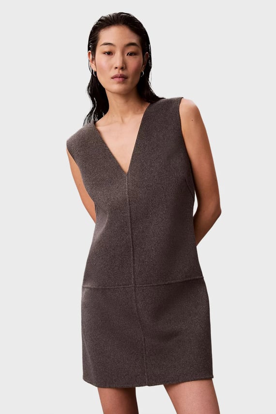 Платье Doubleface V Neck Mini Shift Dre Calvin Klein