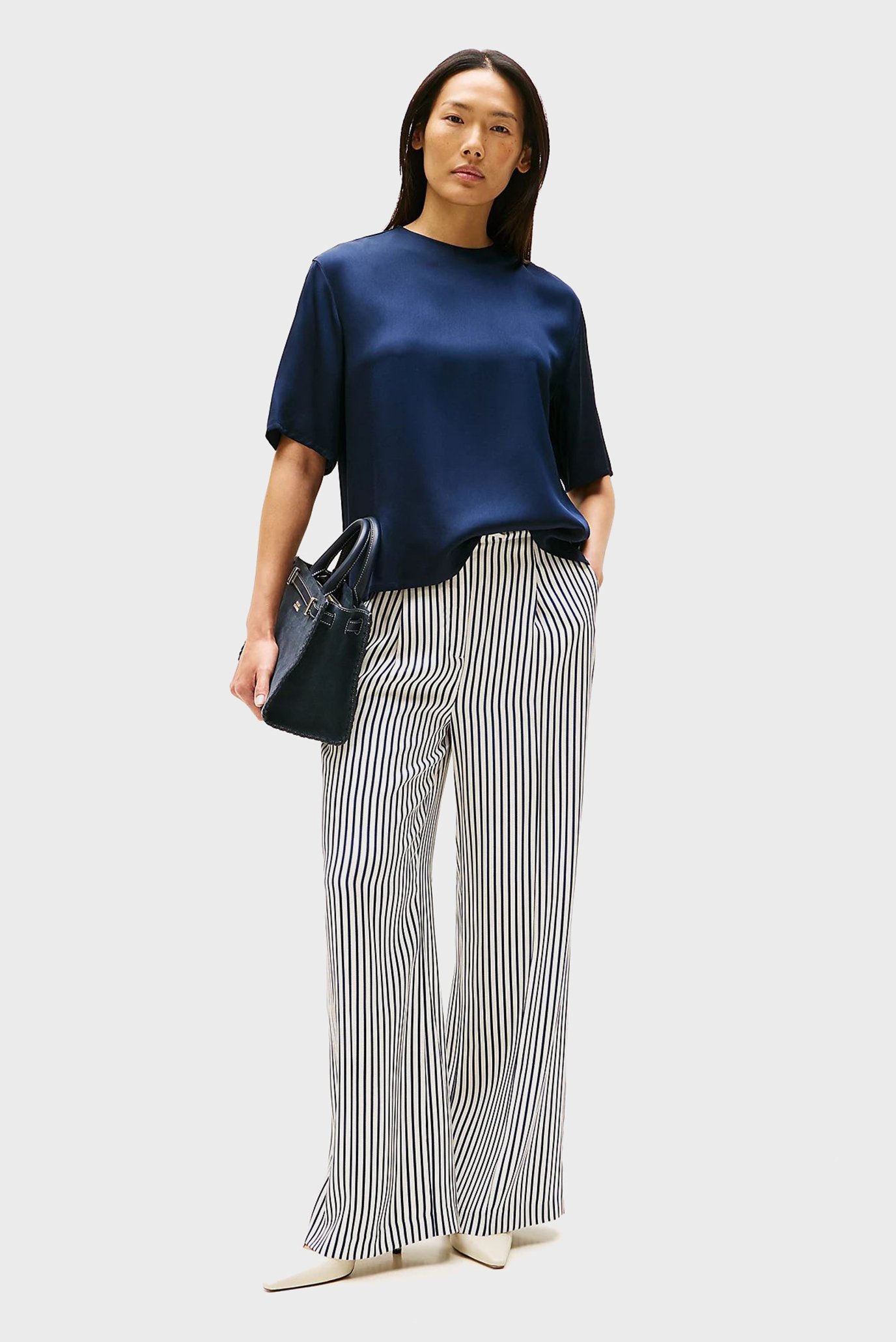 Блузка/SATEEN C-NECK RELAXED T-SHIRT 2