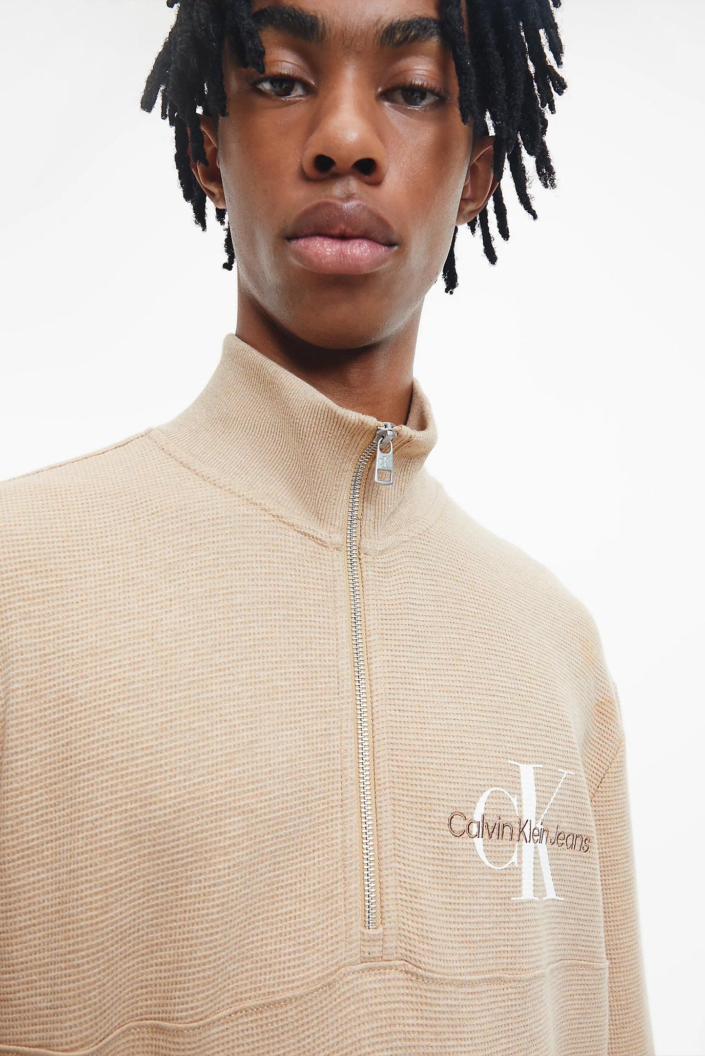 Мужская бежевая спортивная кофта MONOLOGO WAFFLE 8