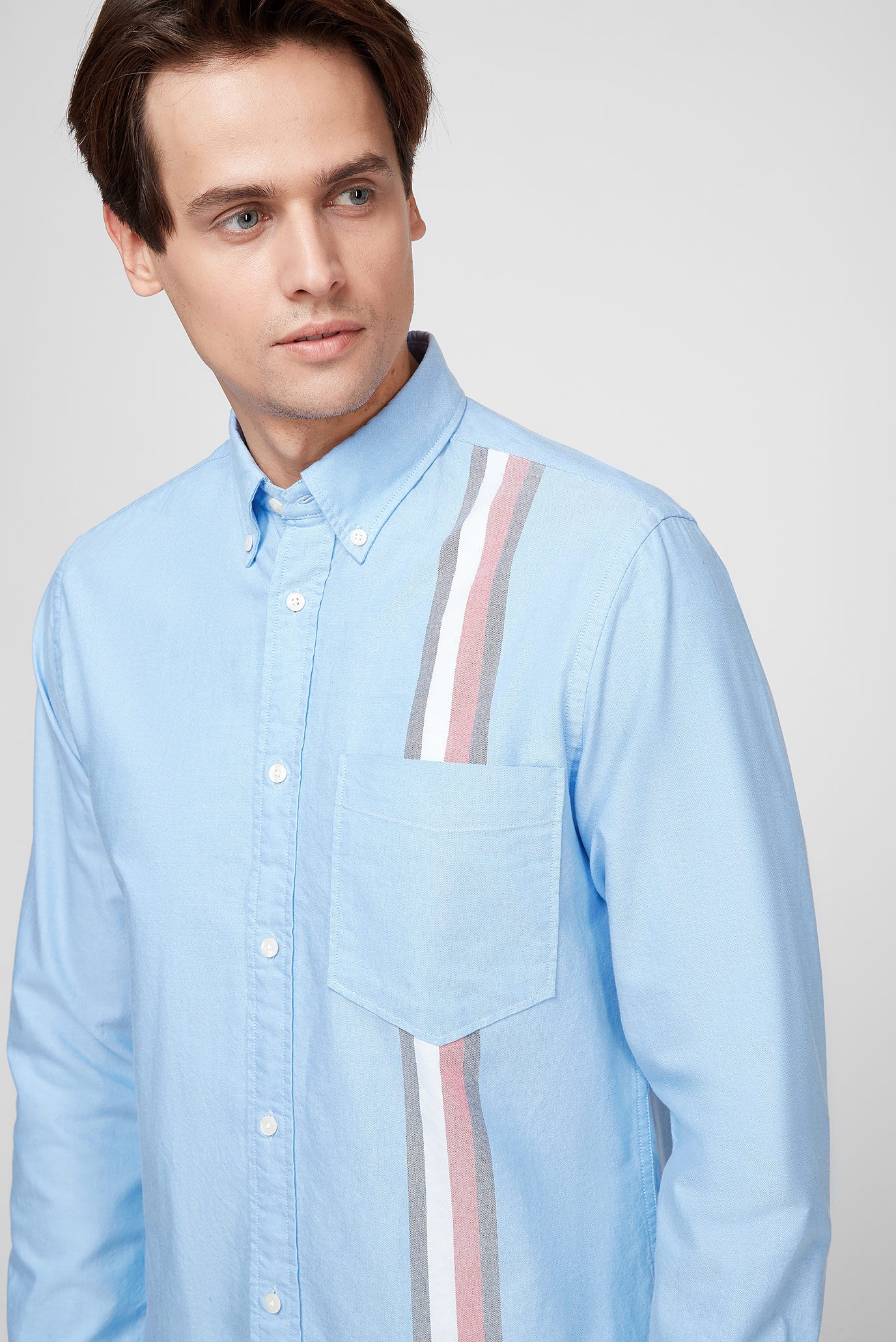 Мужская голубая рубашка ENGINEERED STRIPE OXFORD 5