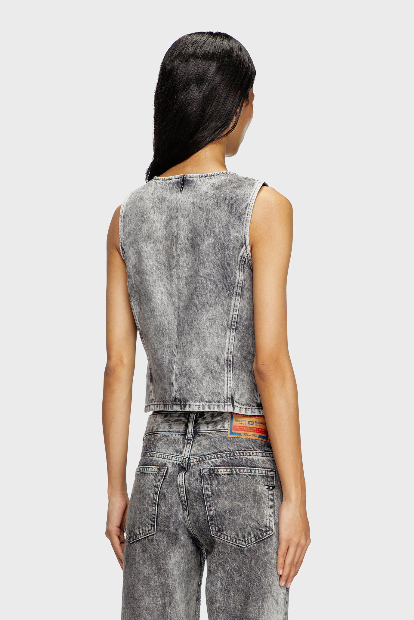 Женский серый джинсовый топ DE-PINAR 3