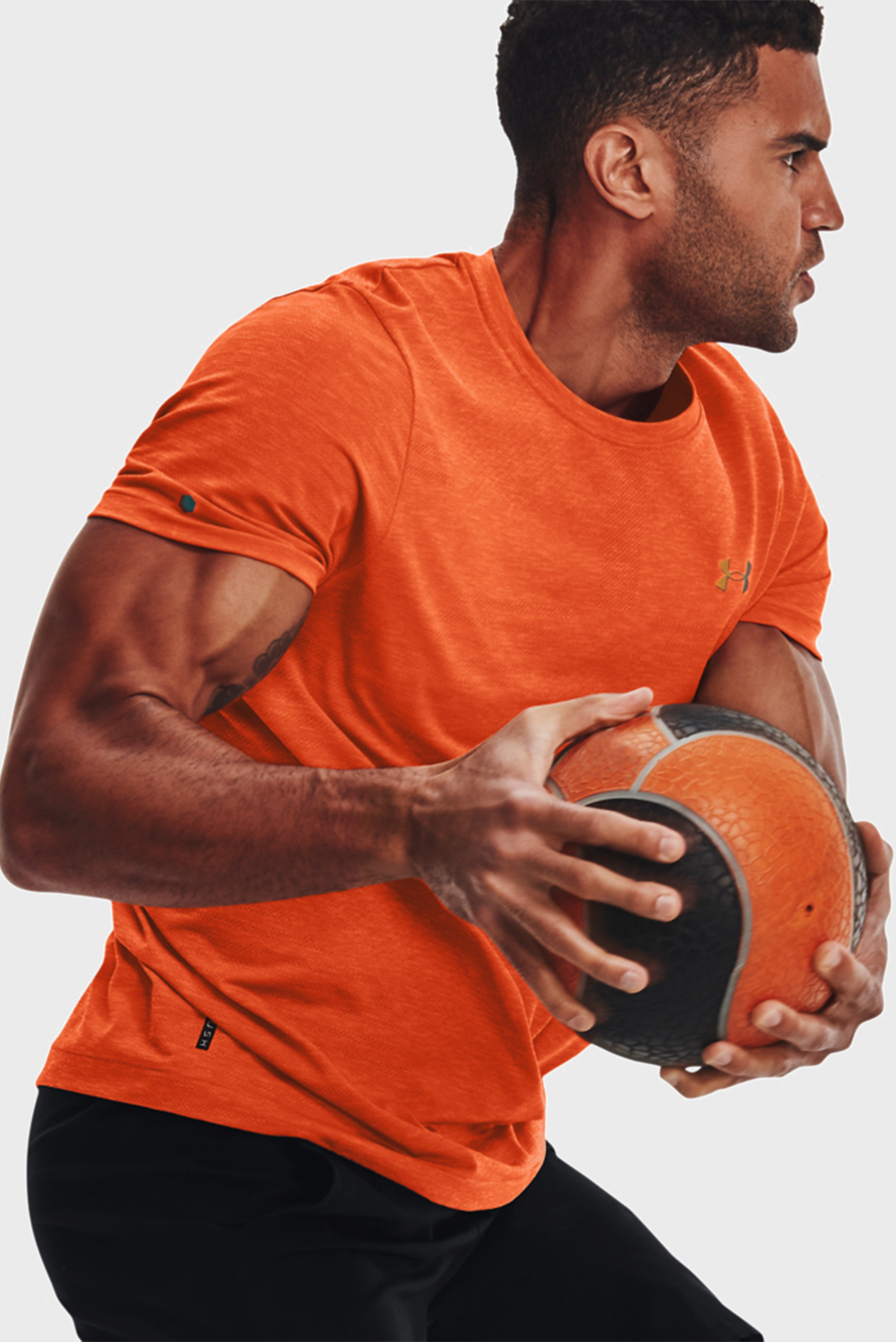 Мужская оранжевая футболка UA Rush Seamless GeoSport SS 9