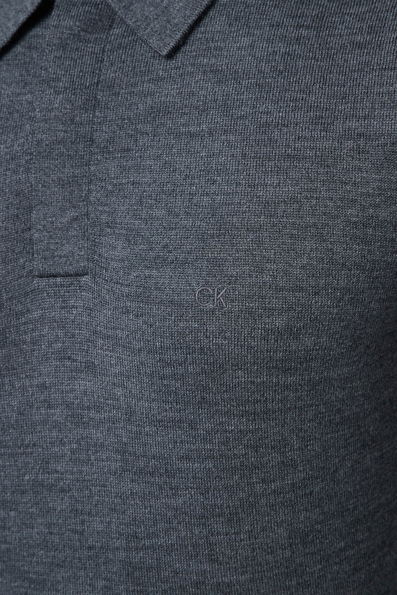 Мужское серое шерстяное поло MERINO POLO SWEATER 3