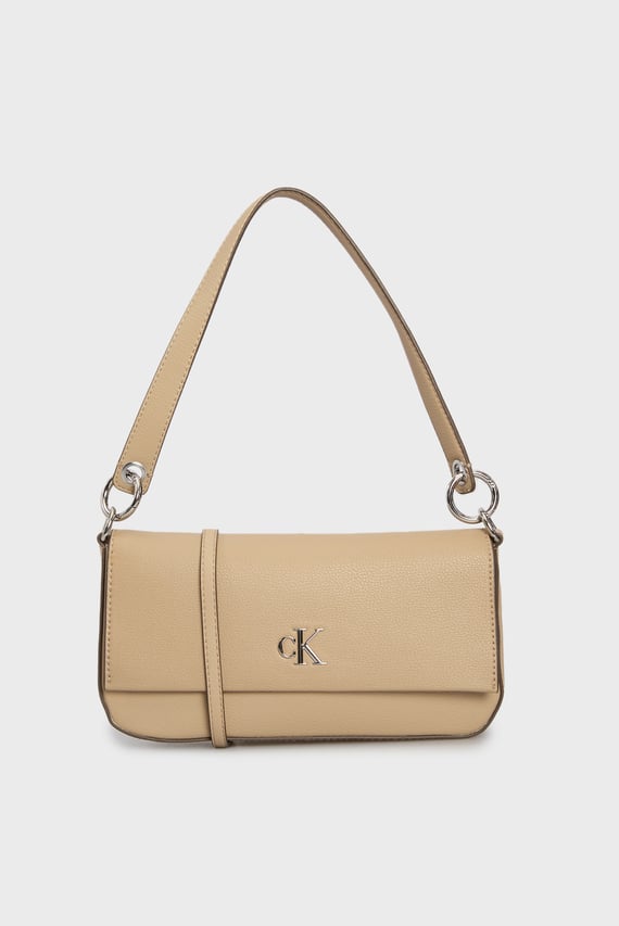 Женская бежевая сумка MINIMAL MONOGRAM SHOULDERPOUCH25 Calvin Klein Jeans Женская бежевая сумка MINIMAL MONOGRAM SHOULDERPOUCH25 Calvin Klein Jeans