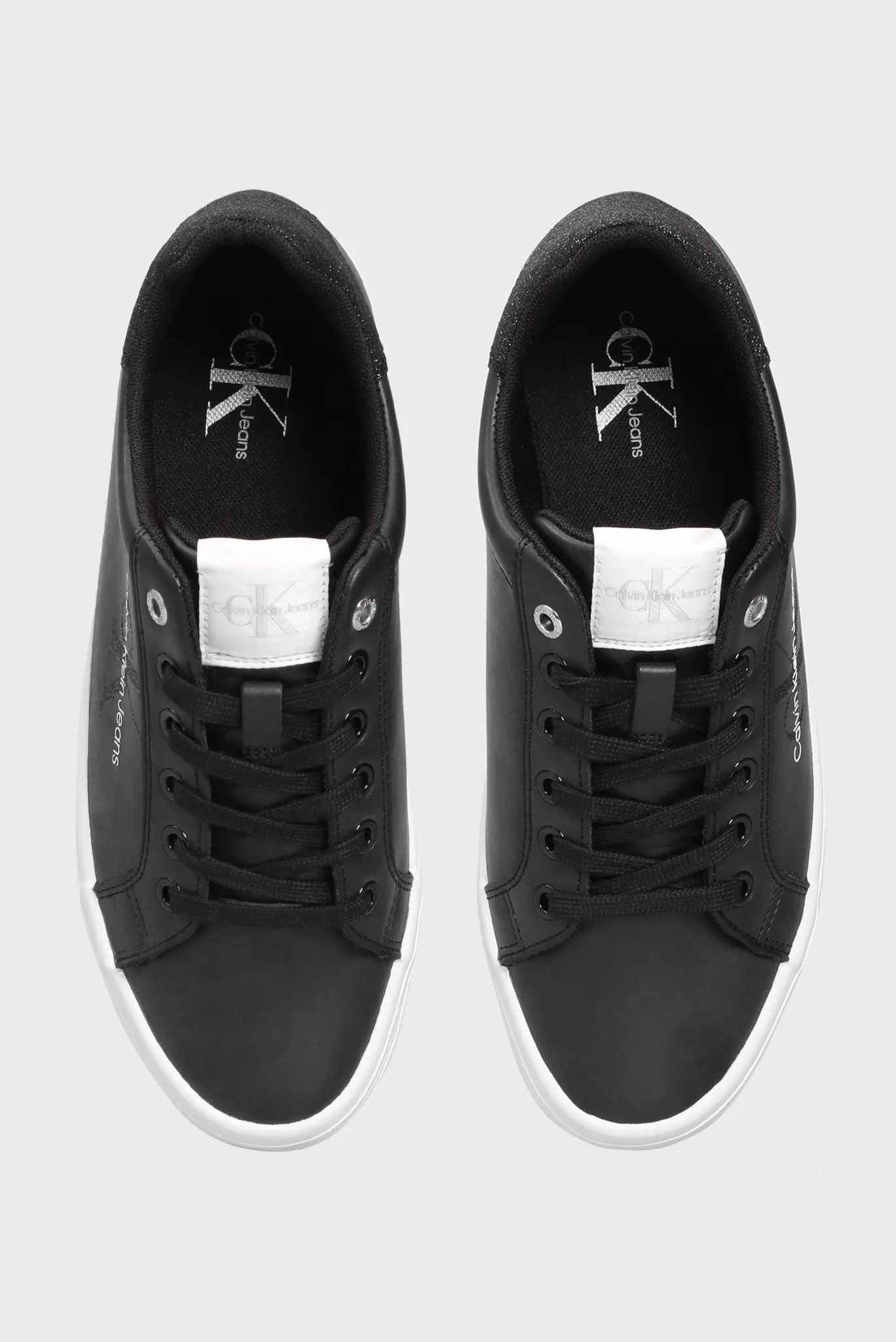 Женские черные кожаные сникеры VULCANIZED FLATFORM 5