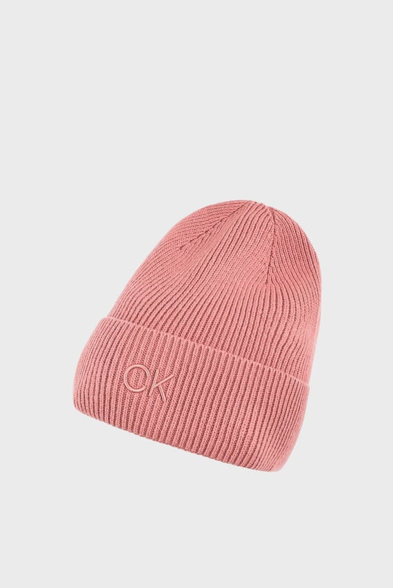 Шапка CK EMBROIDERY FINE RIB BEANIE
