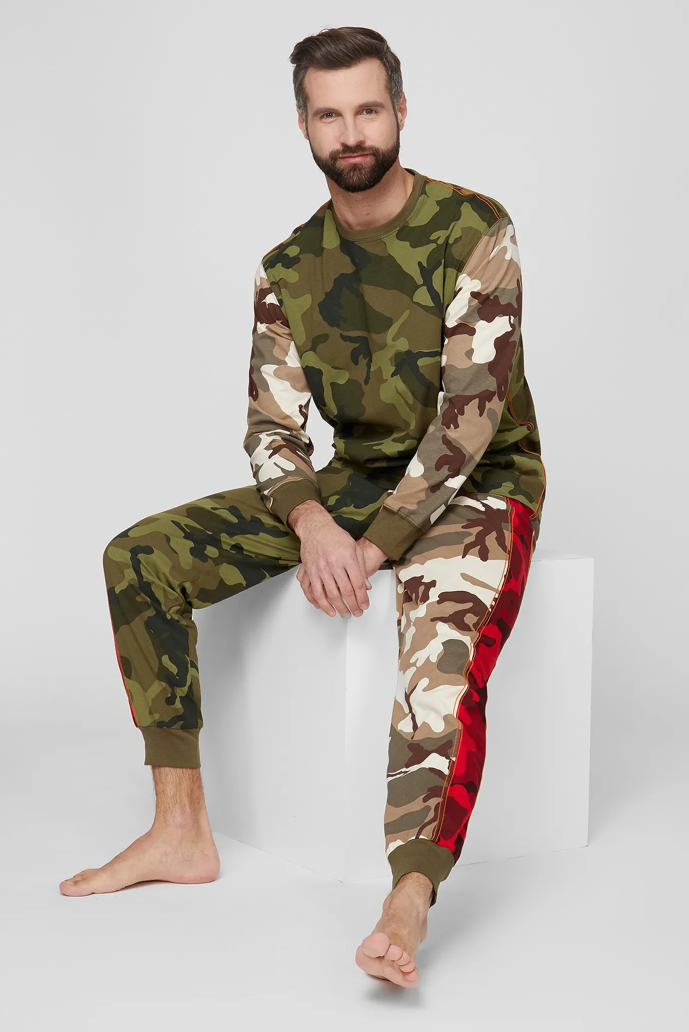 Мужская камуфляжная пижама (лонгслив, брюки) 7